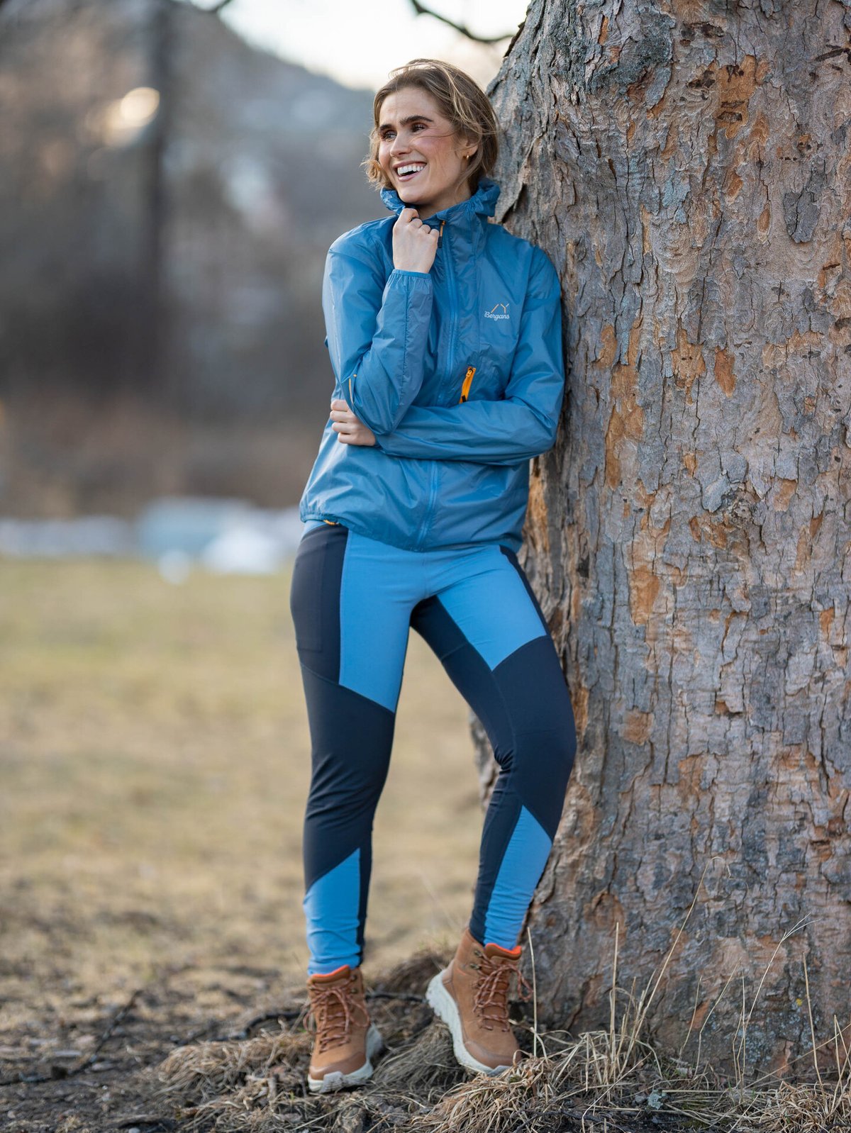 Bergans Y LightLine Progressive Tights Women Elemental Blue / Dark Shadow Grey