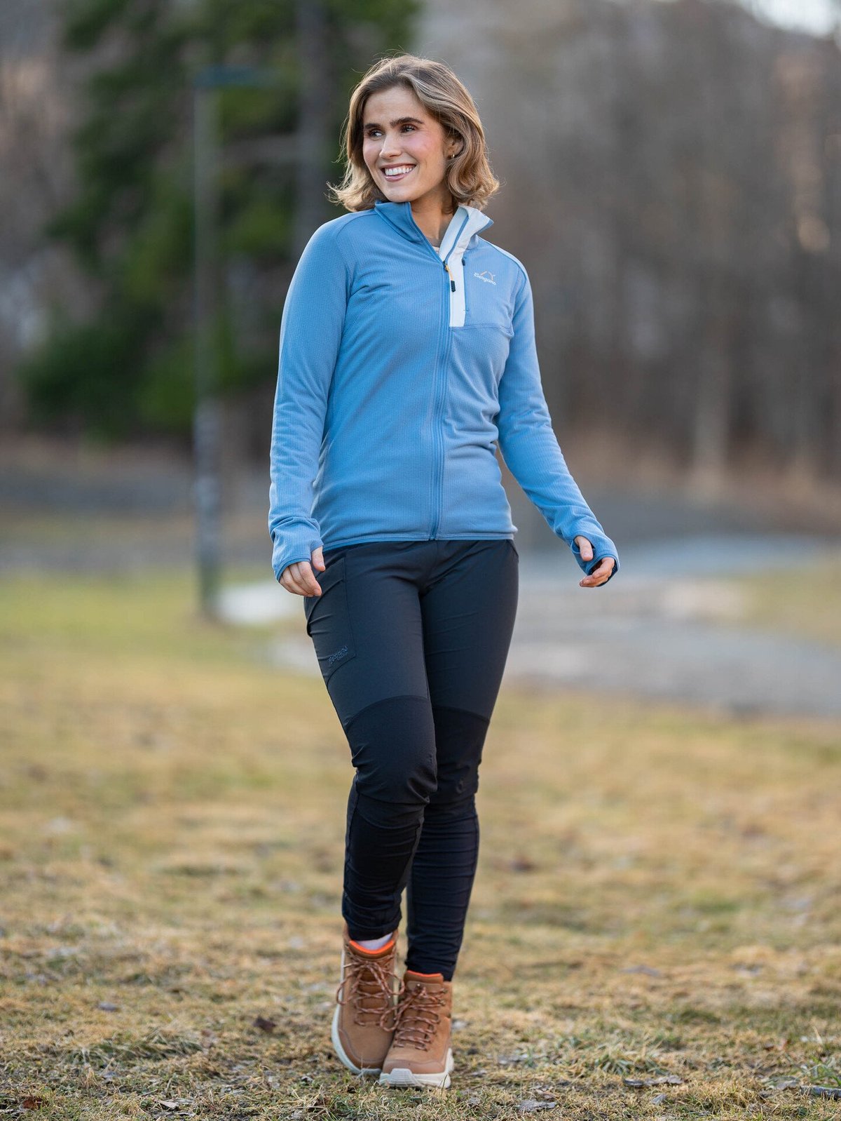 Bergans Y LightLine Essence Midlayer Jacket Women Elemental Blue / Pearl Grey
