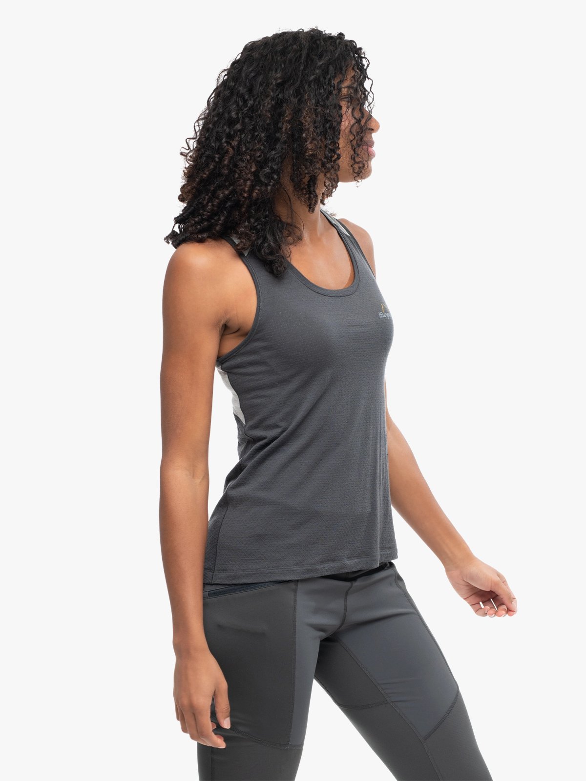 Bergans Y LightLine Merino Top Women Dark Shadow Grey / Pearl Grey