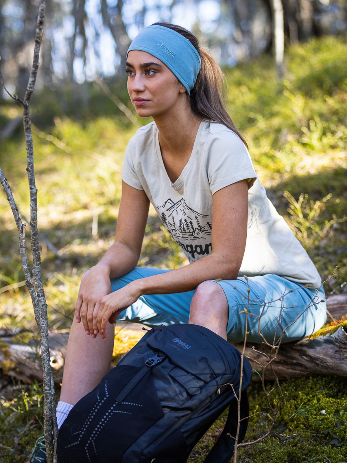 Bergans Cotton Headband Smoke Blue