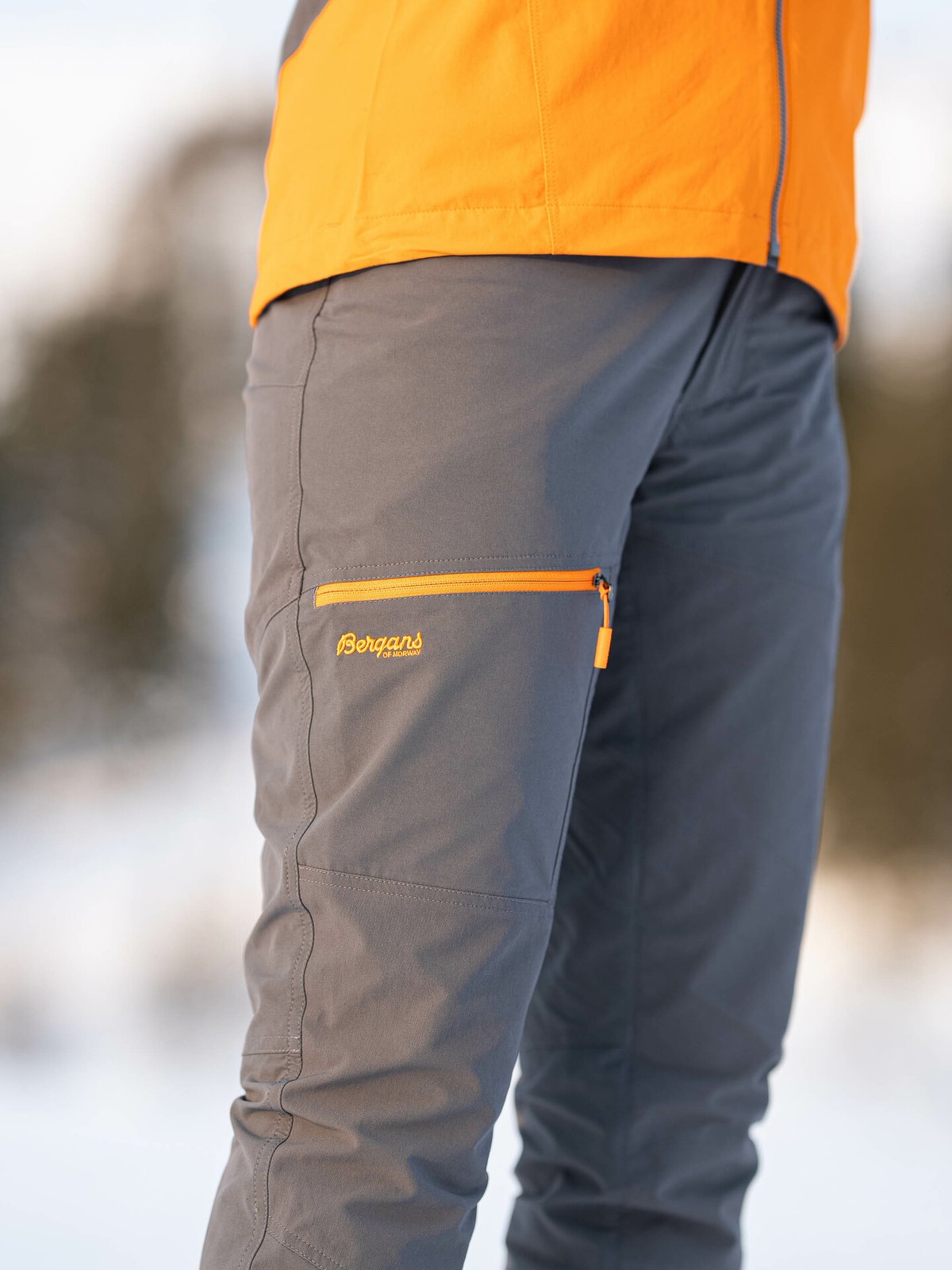 Bergans Cecilie Mountain Softshell Pants Solid Dark Grey / Cloudberry Yellow