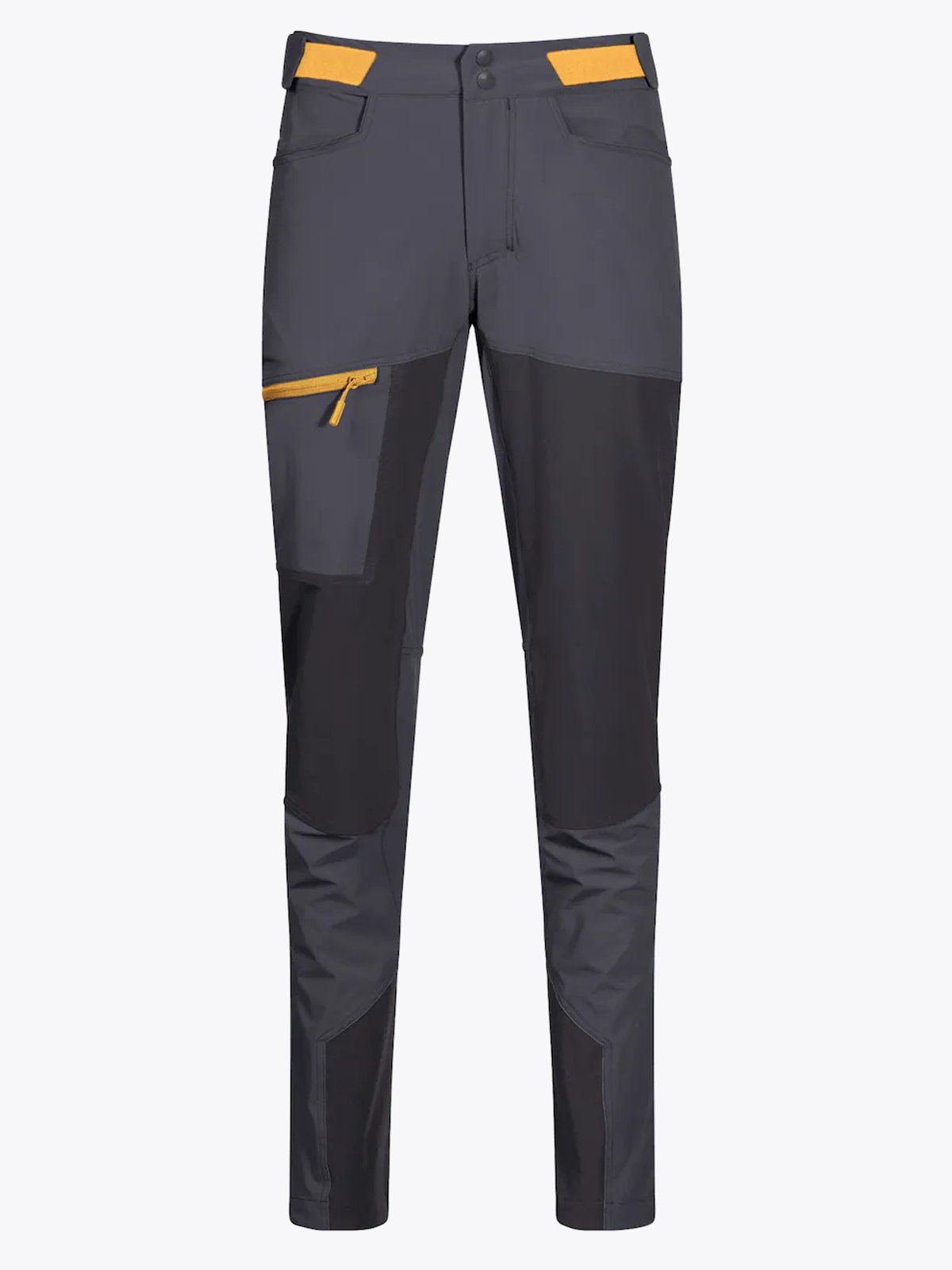 Bergans Cecilie Mountain Softshell Pants Solid Dark Grey / Solid Charcoal / Light Golden Yellow