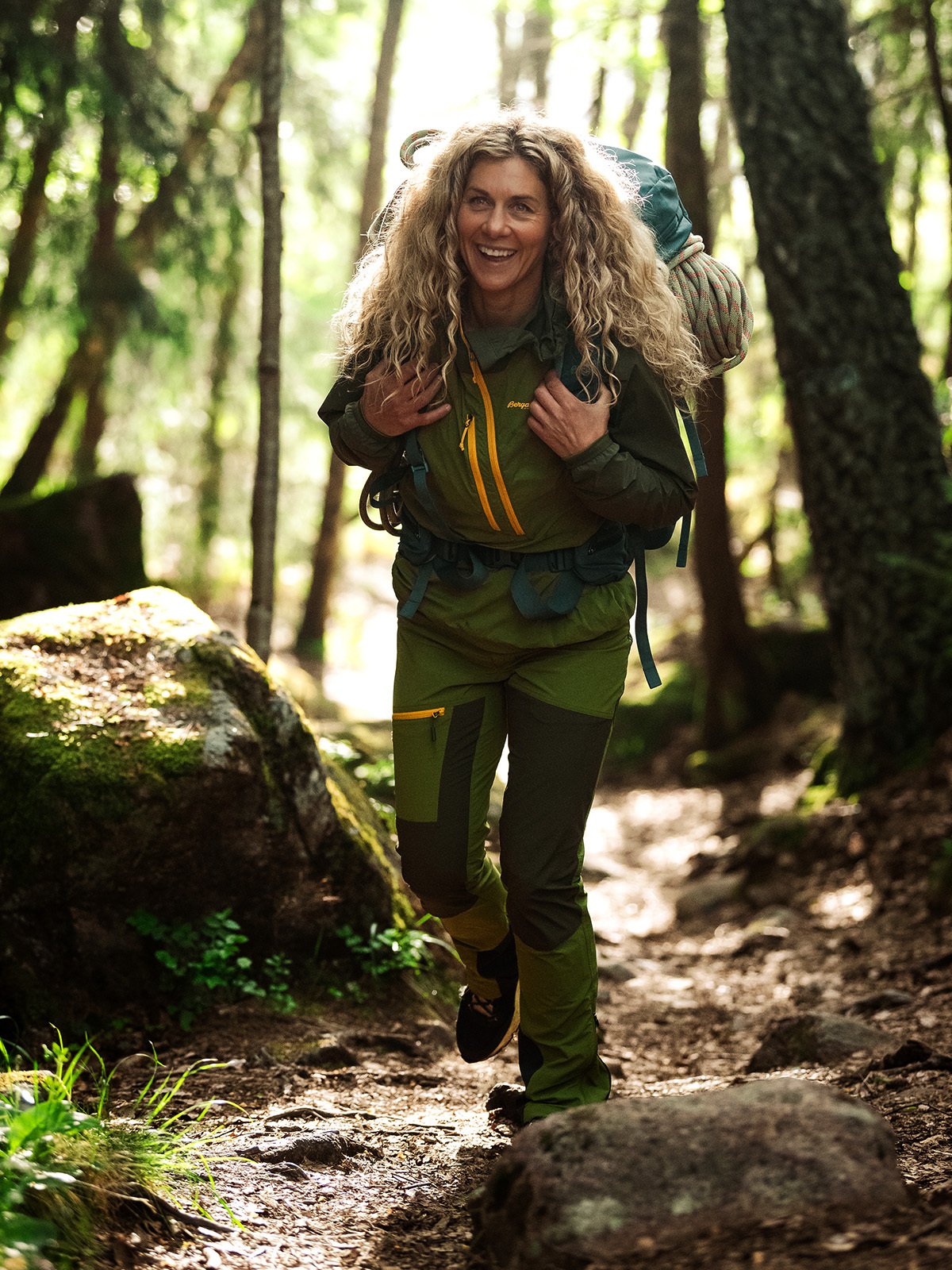 Bergans Cecilie Mountain Softshell Pants Trail Green / Dark Olive Green