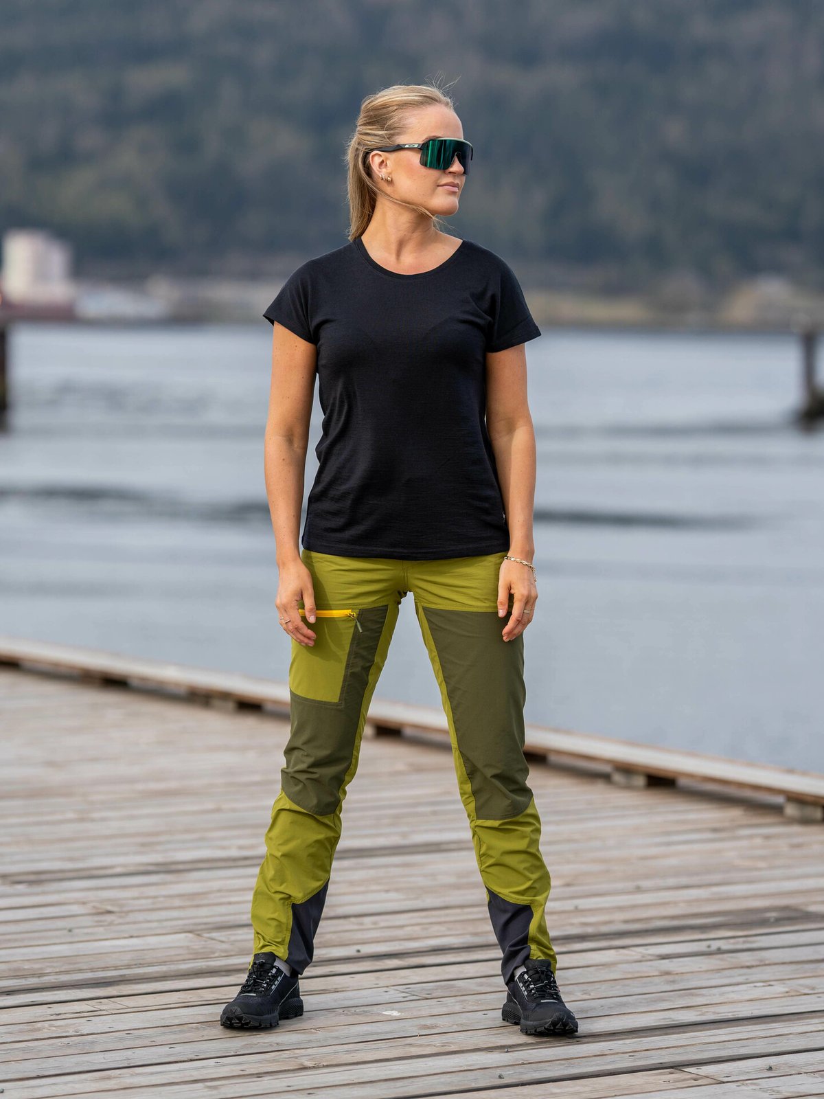 Bergans Cecilie Mountain Softshell Pants Trail Green / Dark Olive Green