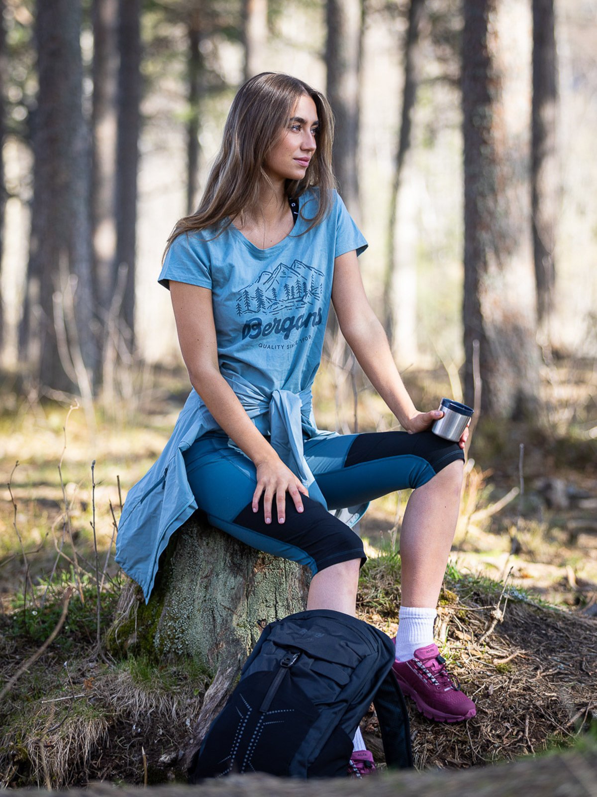 Bergans Classic V2 Tee Smoke Blue