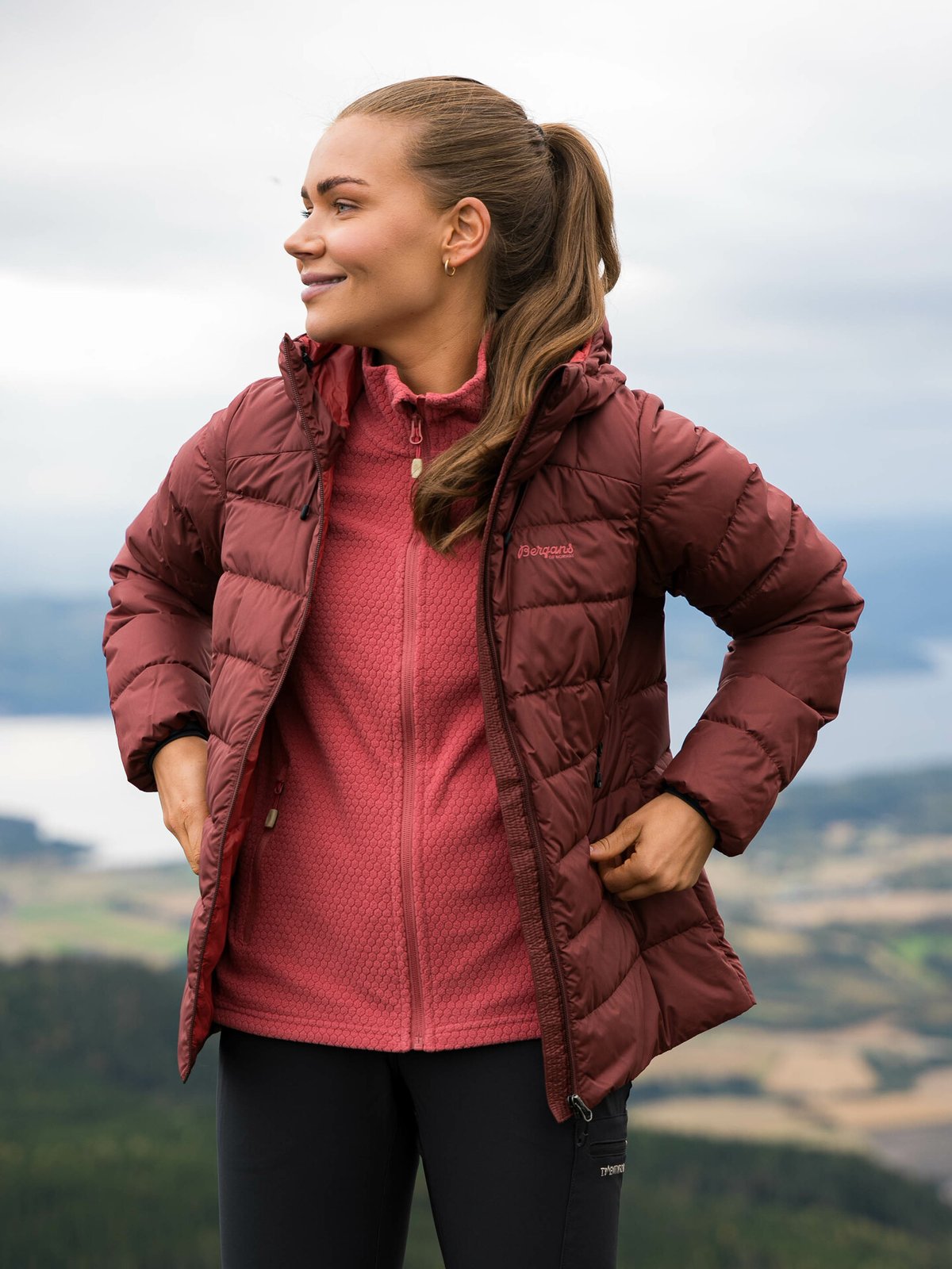 Bergans Lava Medium Down Jacket w/Hood Women Amarone Red