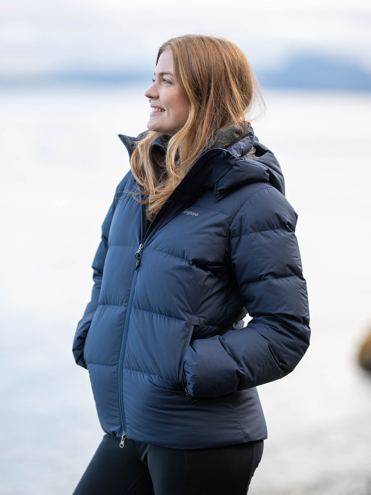 Bergans Lava Warm Down Jacket w/Hood Women Navy Blue