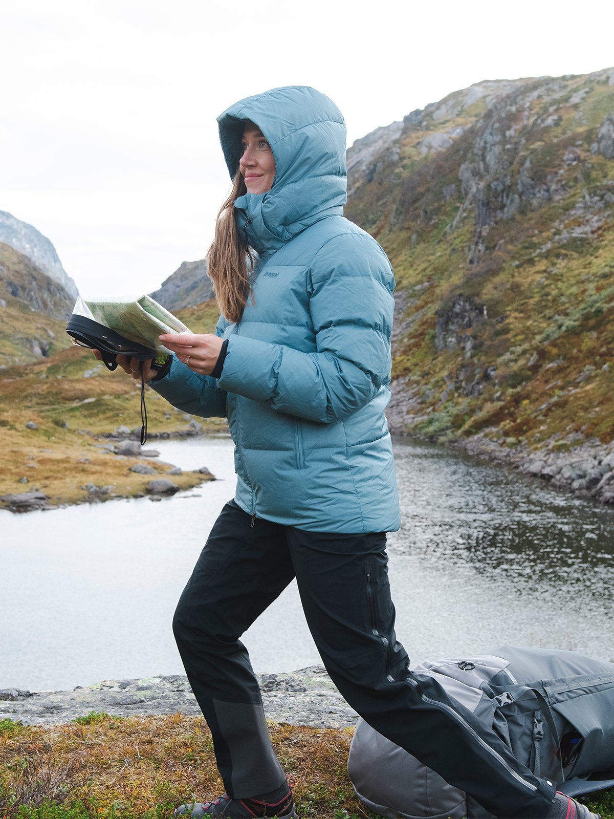 Bergans Lava Warm Down Jacket w/Hood Women Smoke Blue
