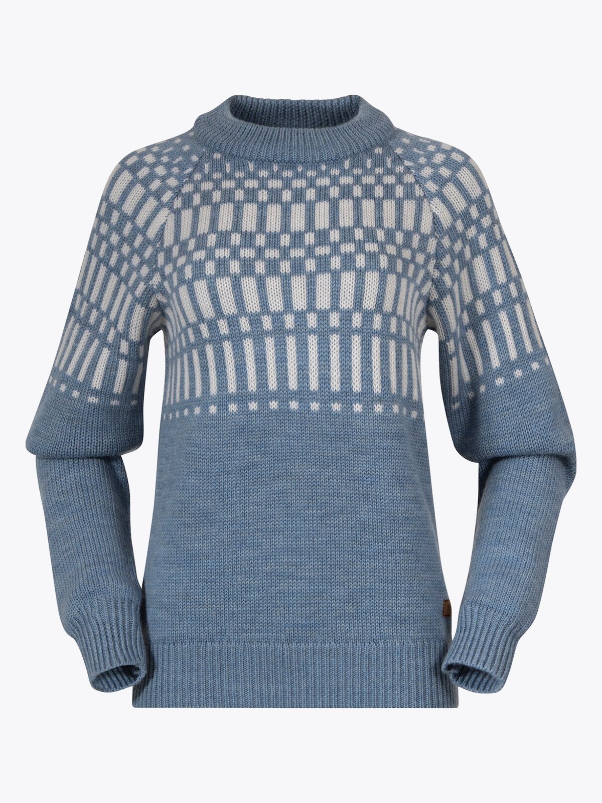 Bergans Nordmarka Merino Jumper Women Husky Blue / Vanilla White
