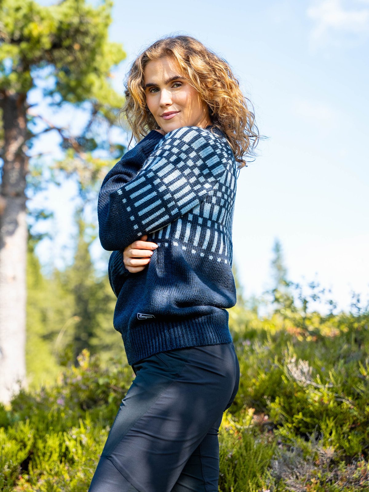 Bergans Nordmarka Merino Jumper Women Navy Blue / Husky Blue