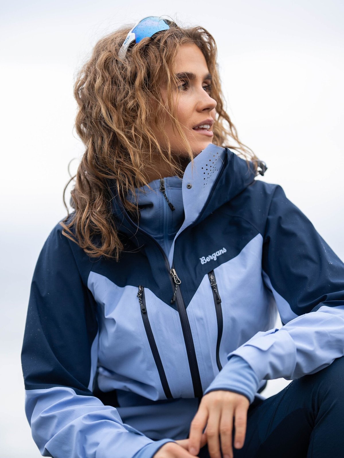 Bergans Tind 3-Lags Shell Jacket Women Blueberry Milk/Navy Blue