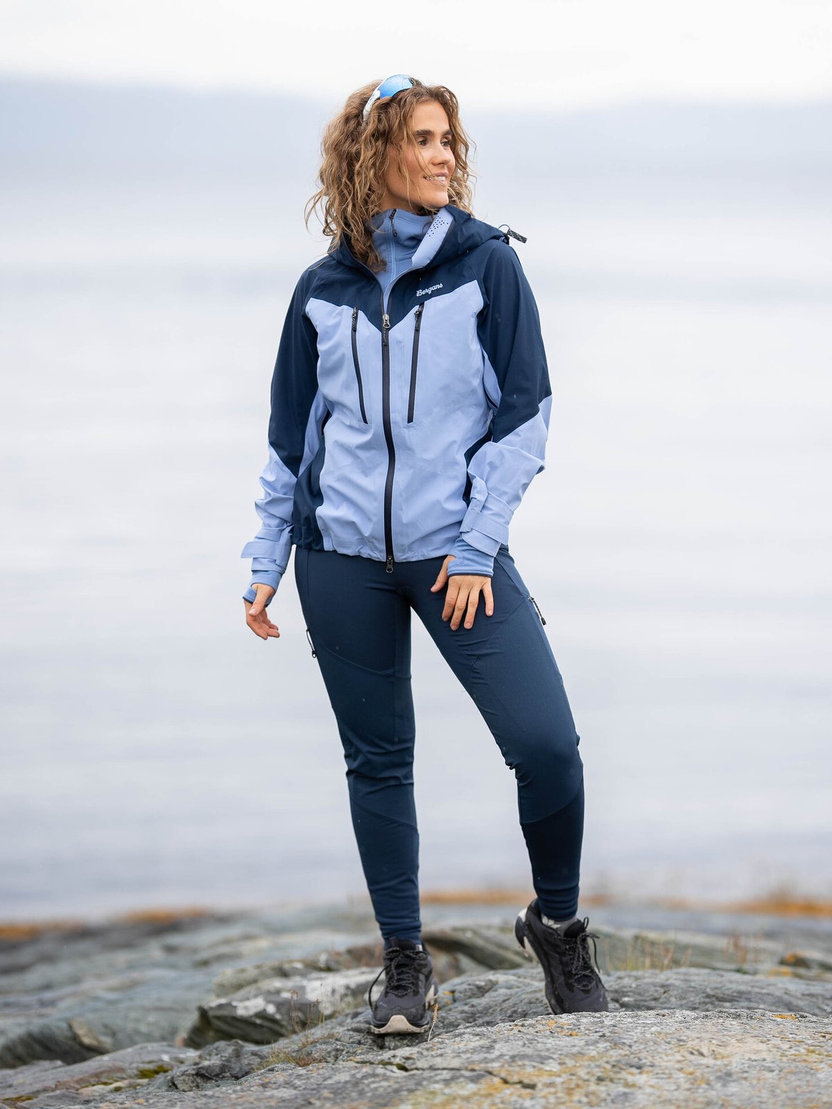 Bergans Tind 3-Lags Shell Jacket Women Blueberry Milk/Navy Blue