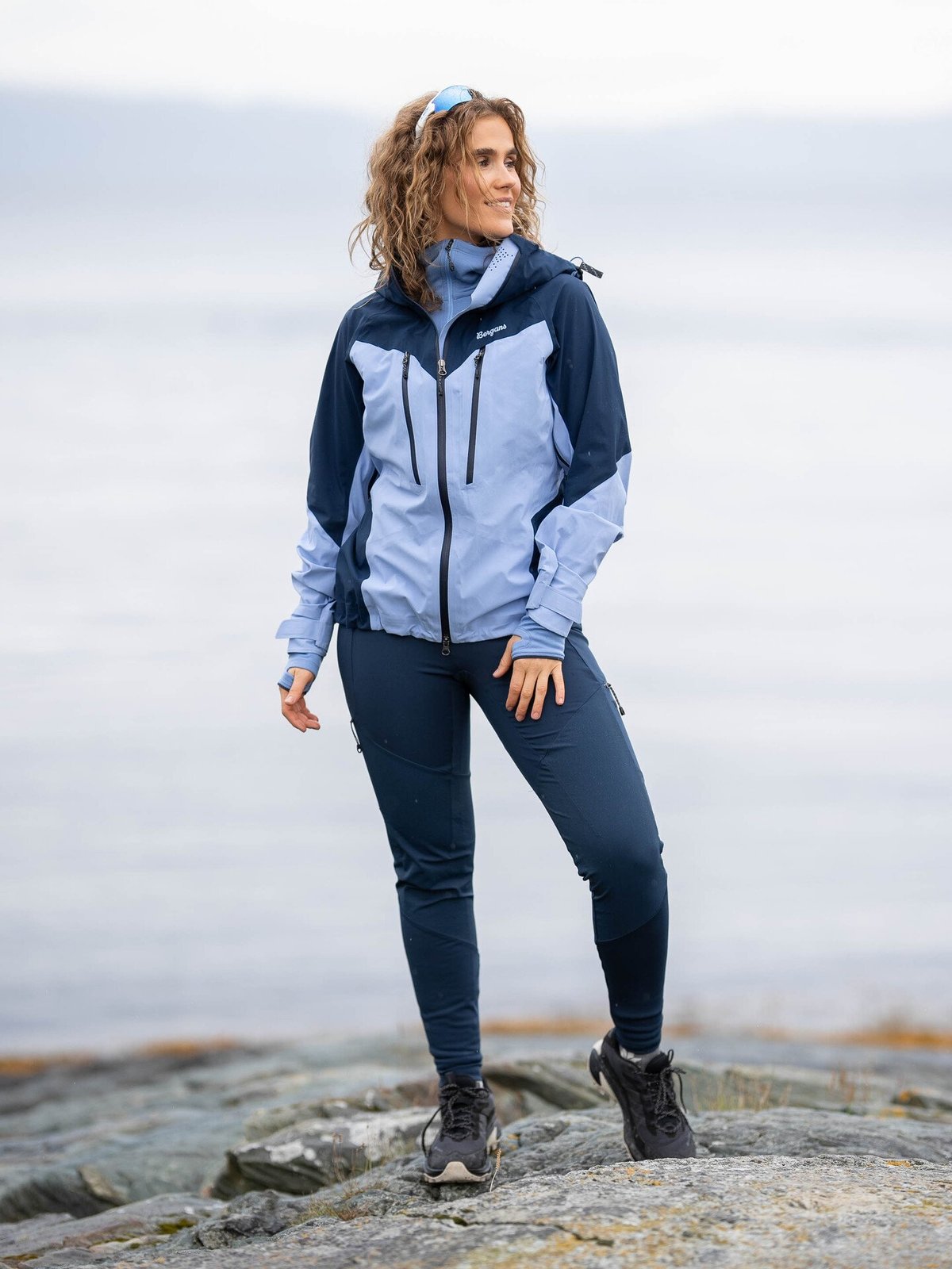 Bergans Tind 3-Lags Shell Jacket Women Blueberry Milk/Navy Blue