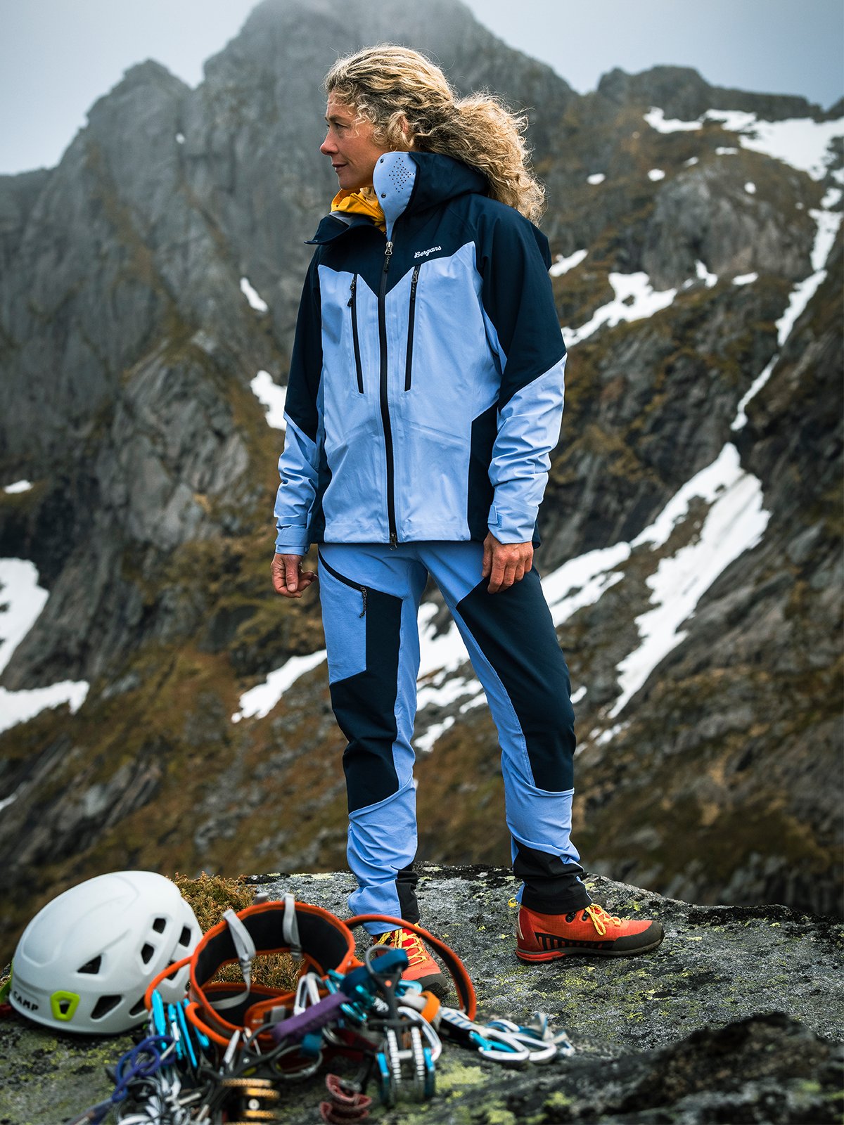 Bergans Tind Softshell Pants Women Blueberry Milk / Navy Blue