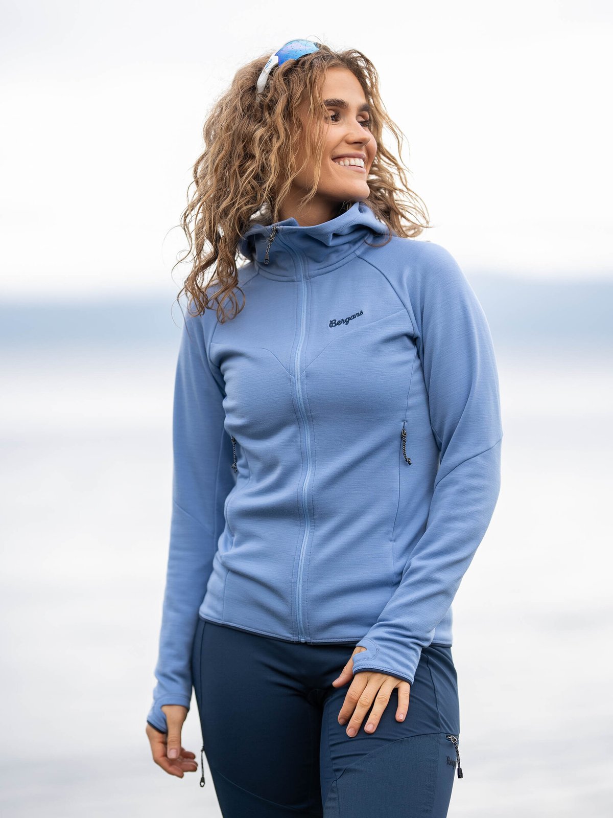 Bergans Tind Merino Hood Jacket Women Blueberry Milk