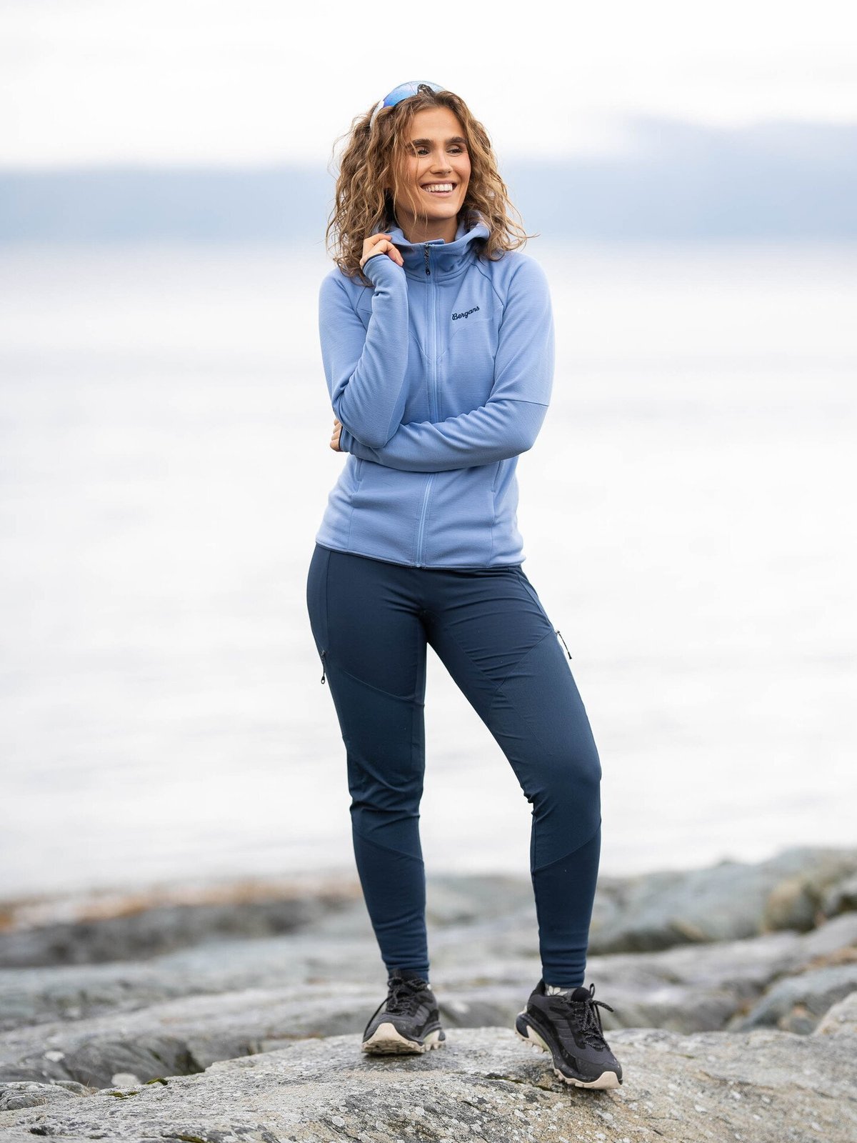 Bergans Tind Merino Hood Jacket Women Blueberry Milk