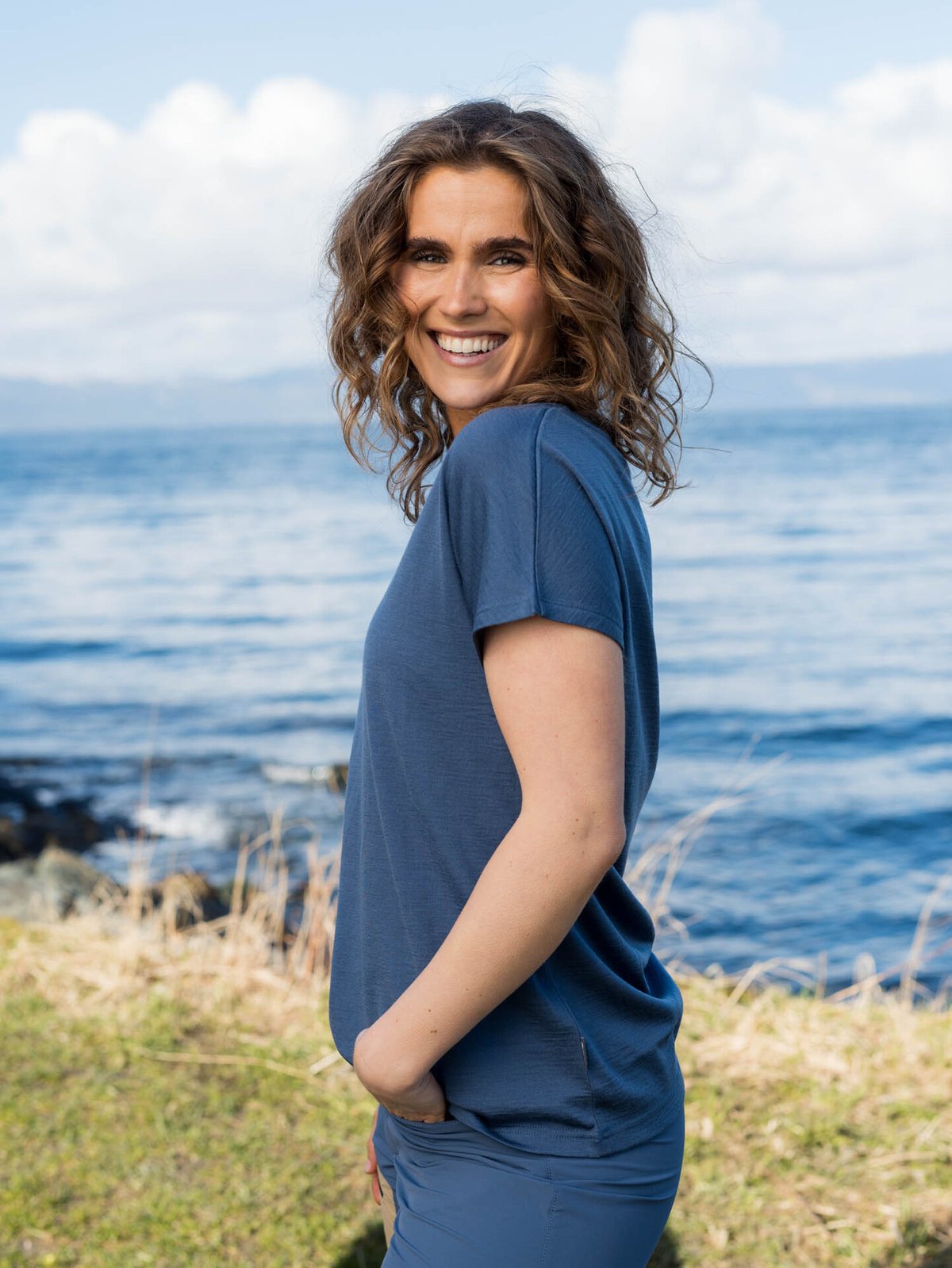 Bergans Whenever Merino Tee Women Granite Blue