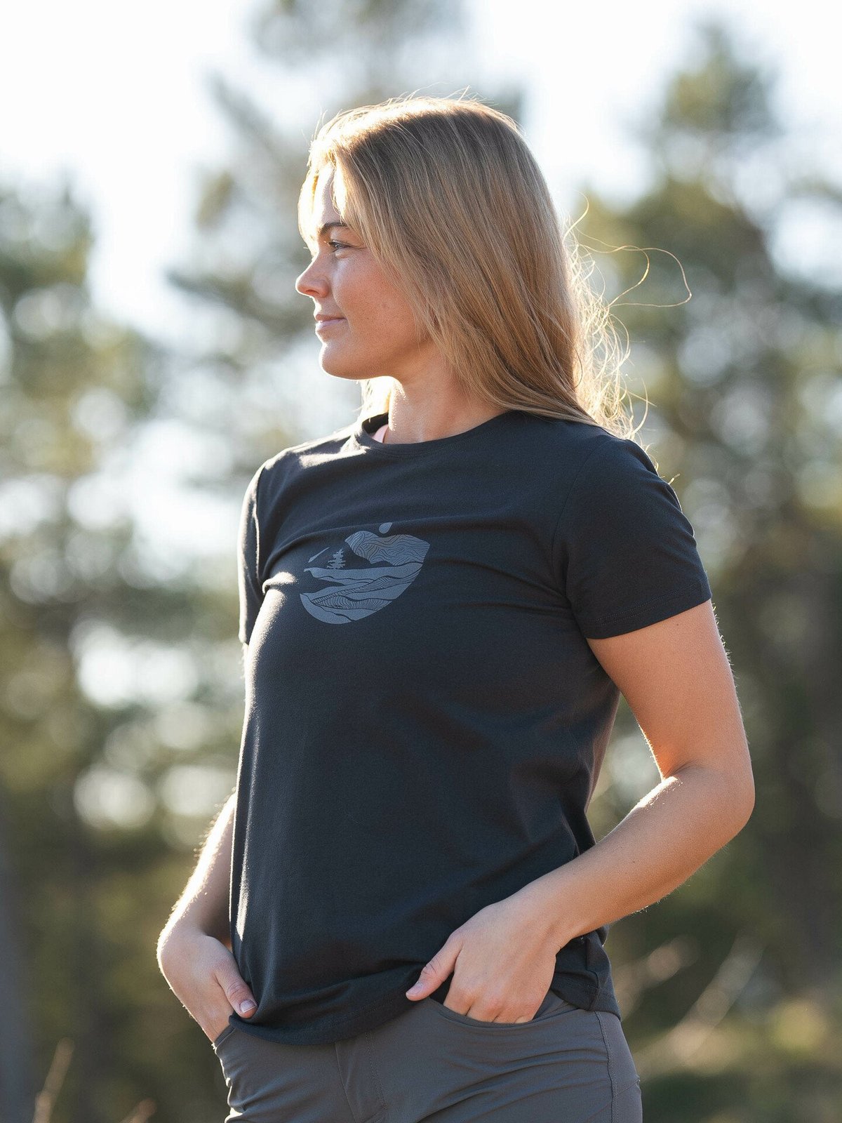 Bergans Nordmarka Organic Cotton Print Tee Dark Shadow Grey