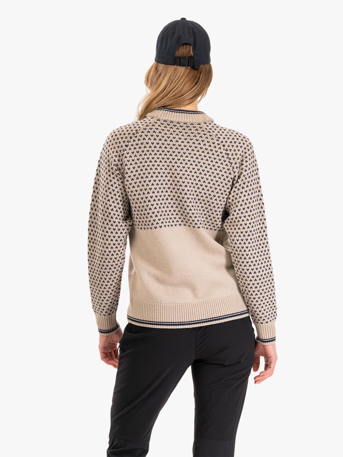Bergans Alvdal Wool Jumper Women Sandstone / Navy Blue