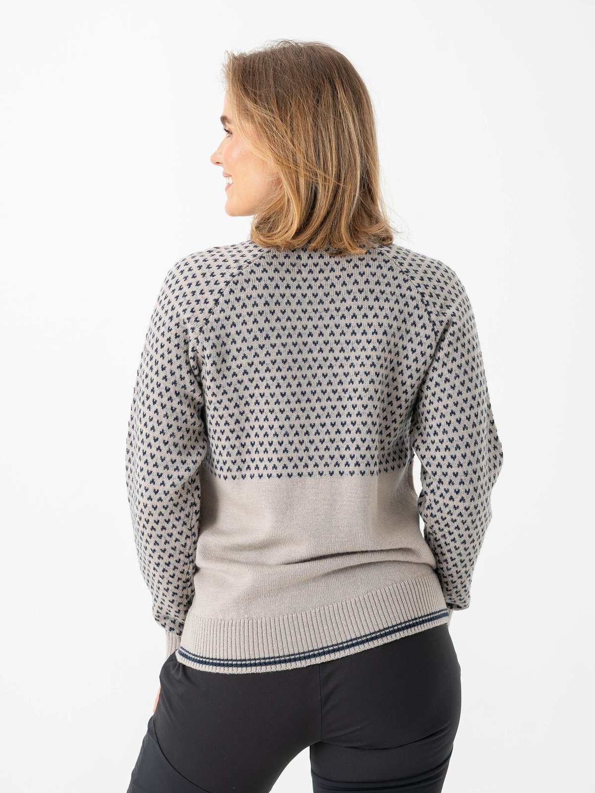 Bergans Alvdal Wool Jumper Women Sandstone / Navy Blue