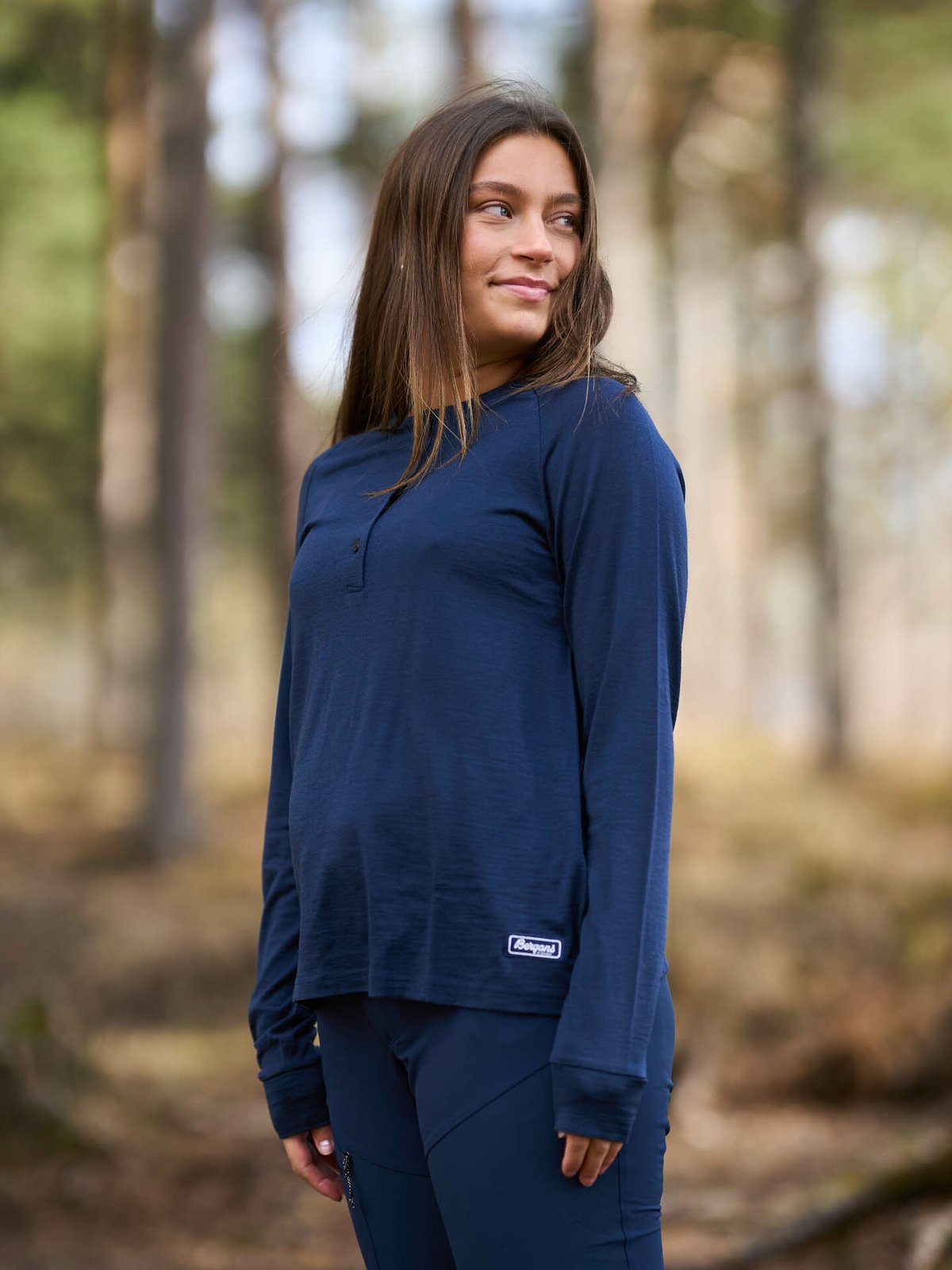 Bergans Lysebu Wool Henley Women Navy Blue