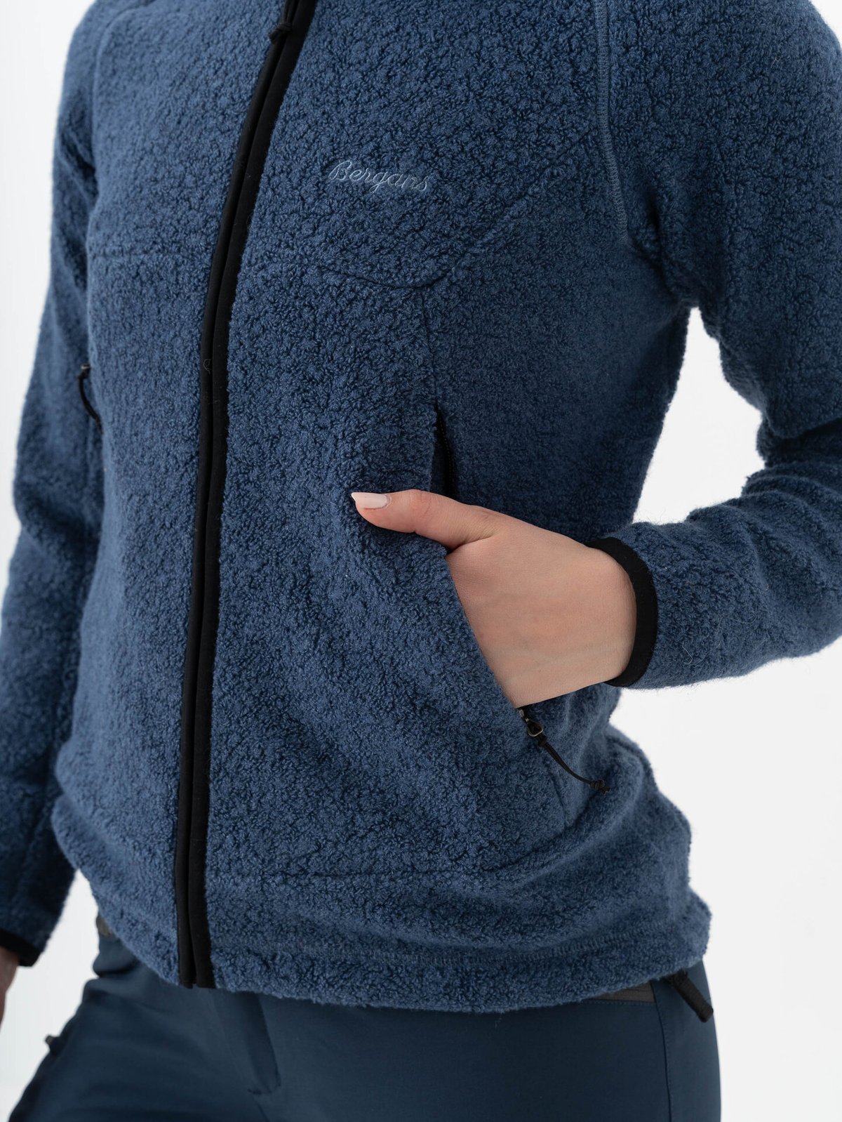 Bergans Vaagaa Merino Terry Midlayer Hoodie Women Granite Blue