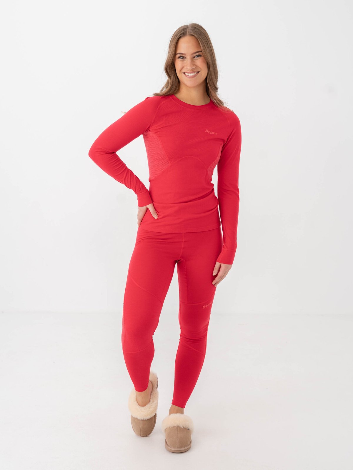 Bergans Inner:Pure Merino Tights Women Alpine Rose / Light Alpine Rose