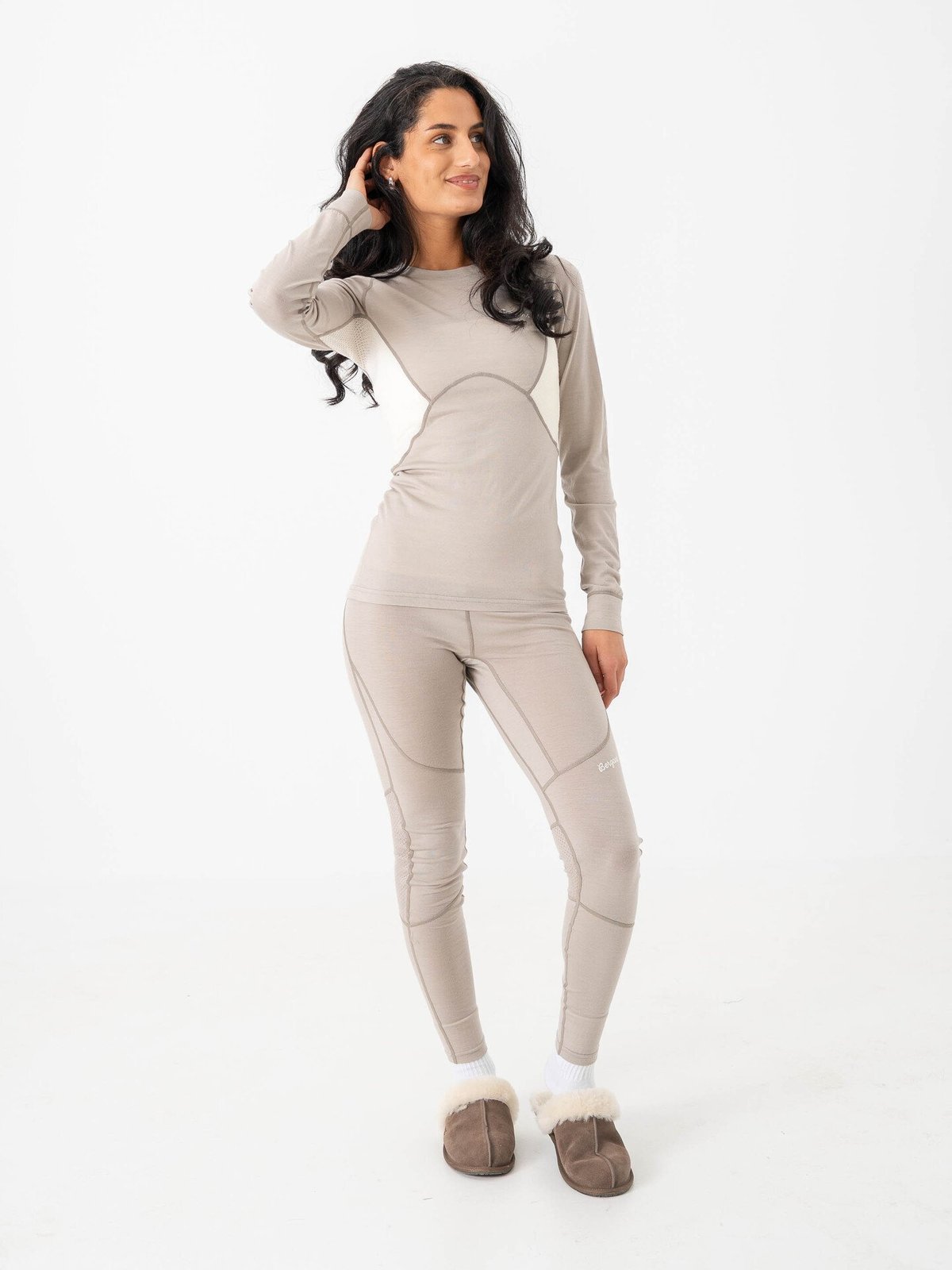 Bergans Inner:Pure Merino Tights Women Sandstone