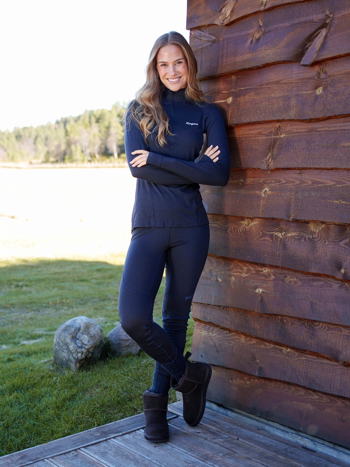 Bergans Inner:Pure Merino Half Zip Women Dark Navy