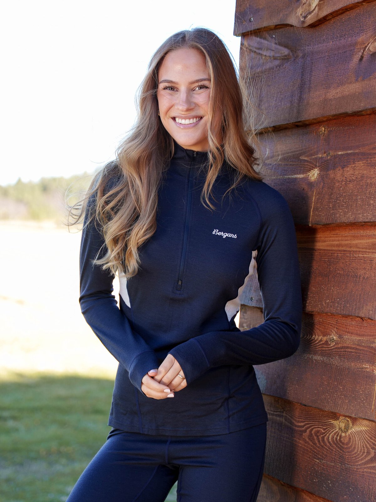 Bergans Inner:Pure Merino Half Zip Women Dark Navy