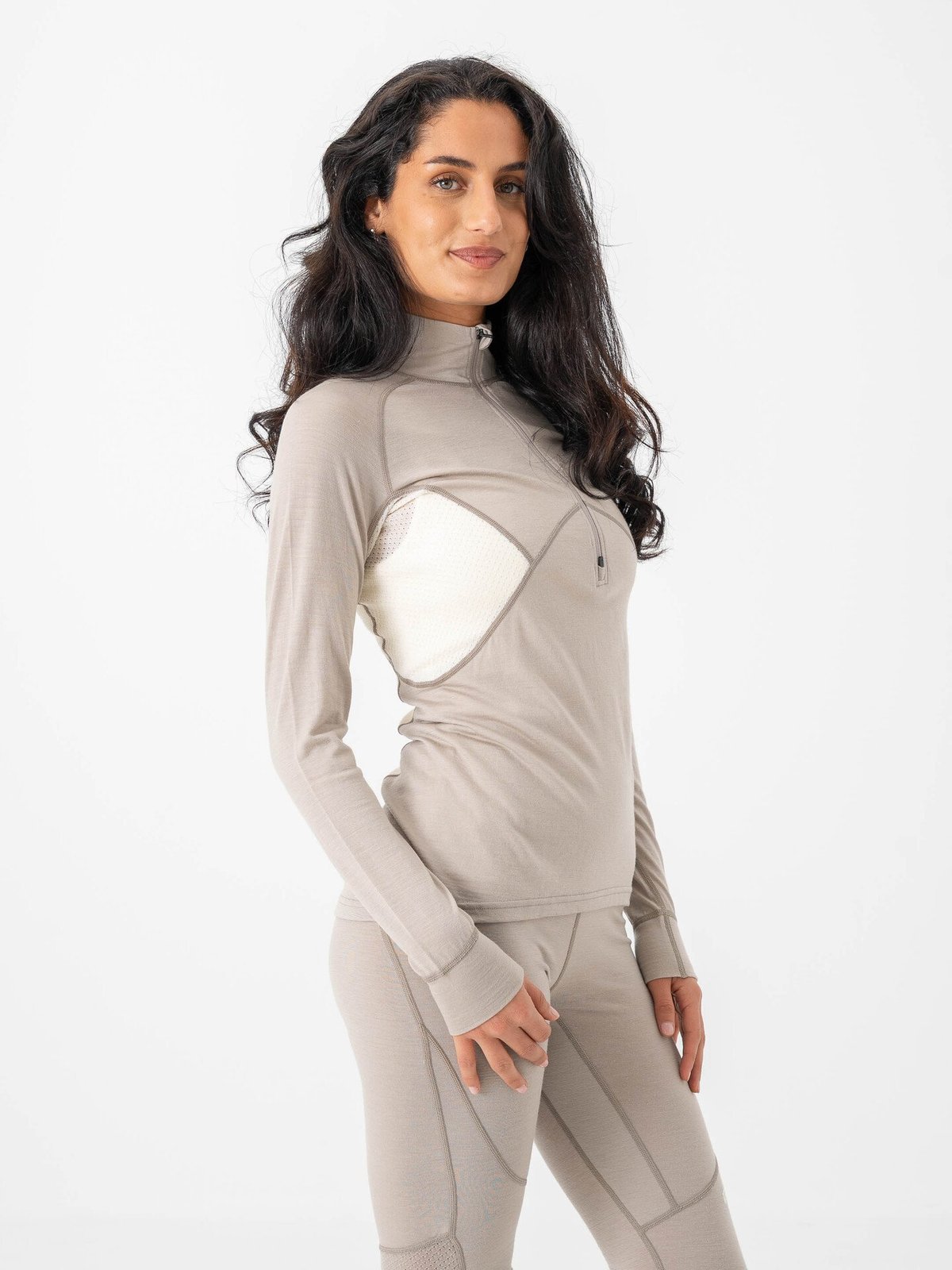 Bergans Inner:Pure Merino Half Zip Women Sandstone