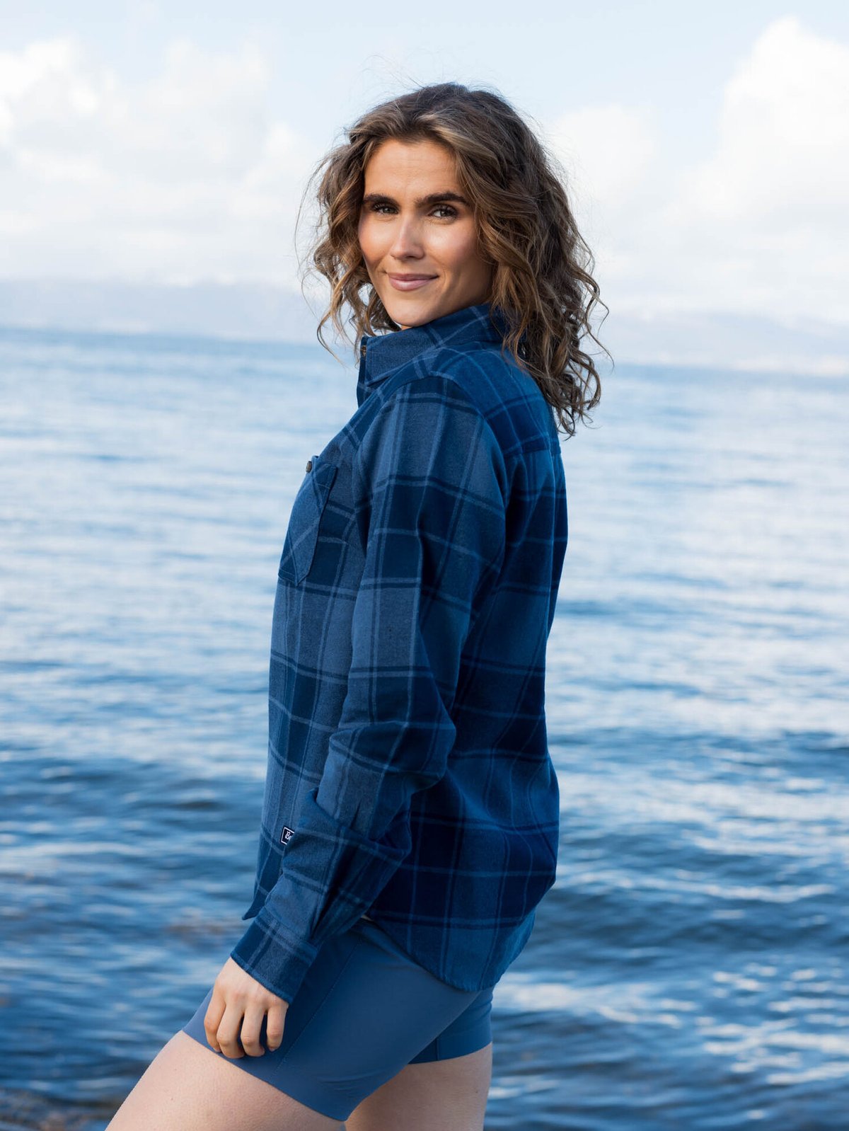 Bergans Nordmarka Flannel Shirt Women Granite Blue / Navy Blue Check