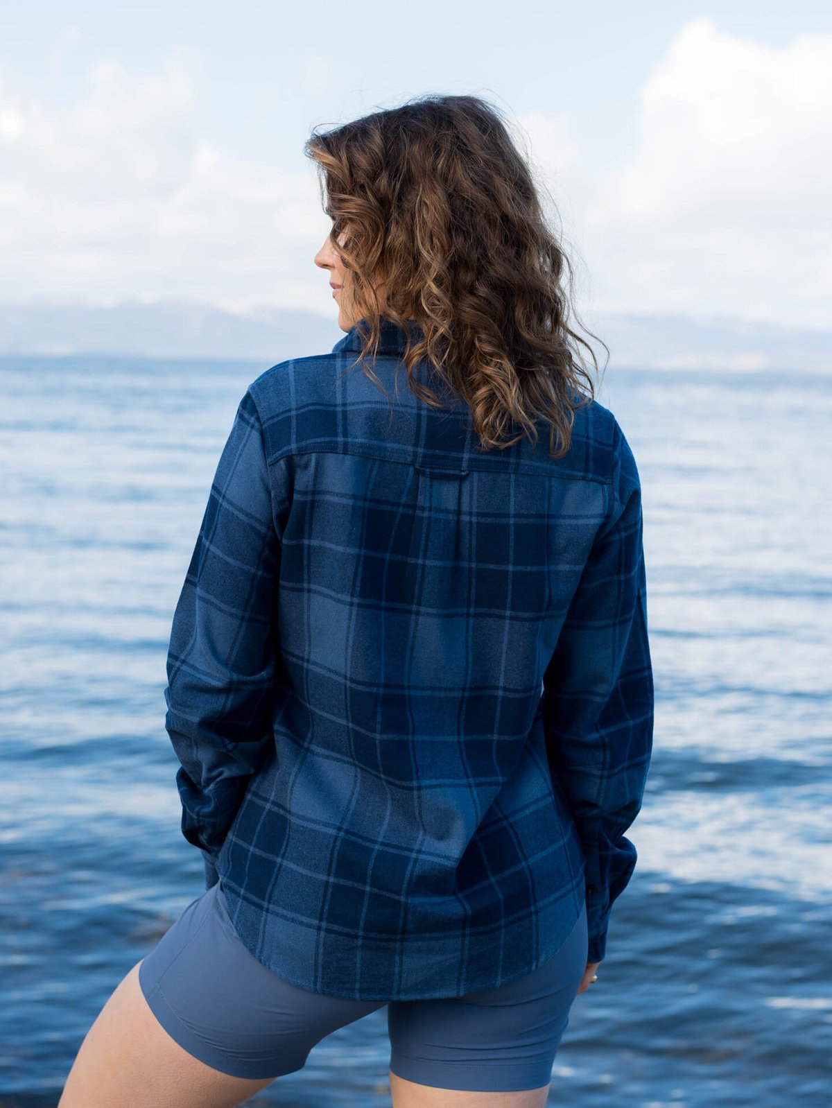 Bergans Nordmarka Flannel Shirt Women Granite Blue / Navy Blue Check