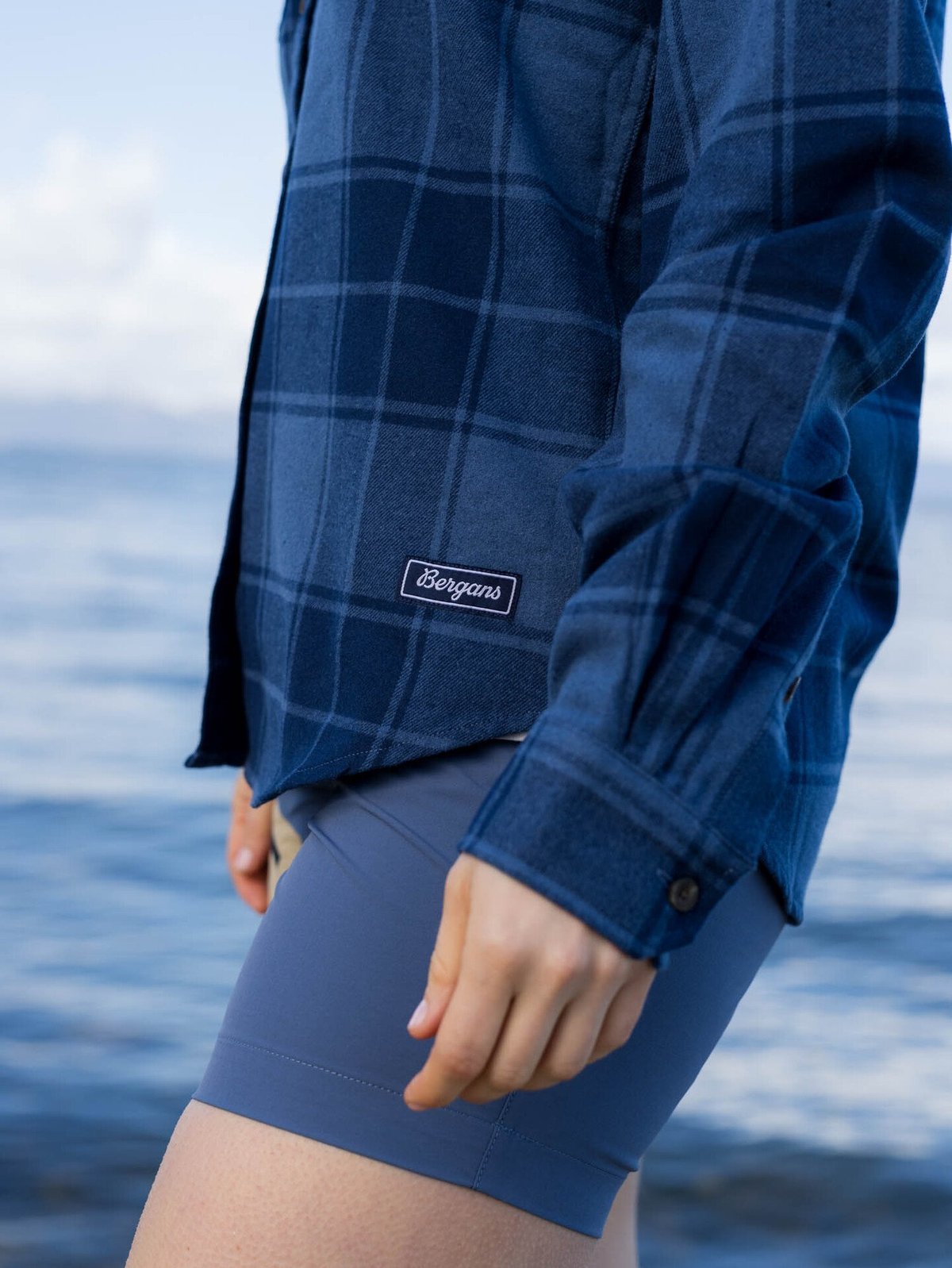 Bergans Nordmarka Flannel Shirt Women Granite Blue / Navy Blue Check