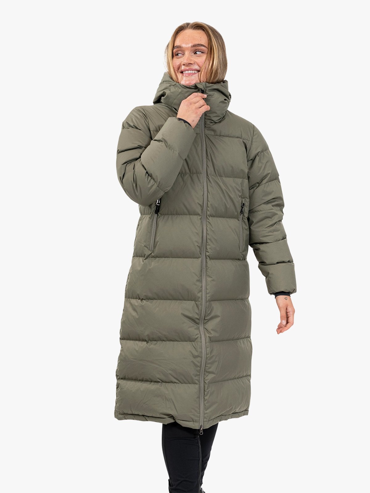 Bergans Urban Down Long Coat Women Green mud