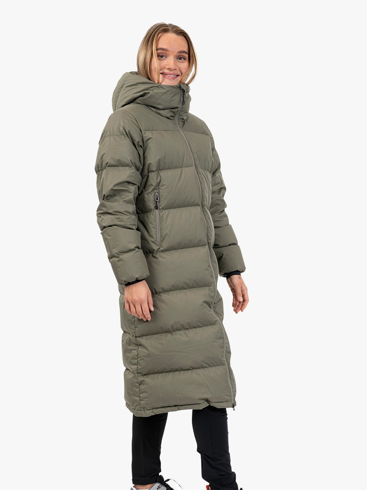 Bergans Urban Down Long Coat Women Green mud