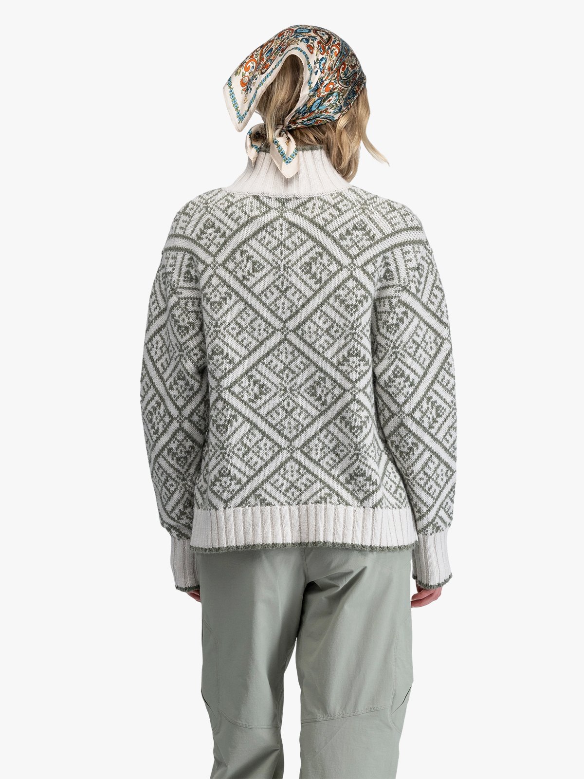Bergans Vega Knitted Wool Jumper Women Creme / Green Mud