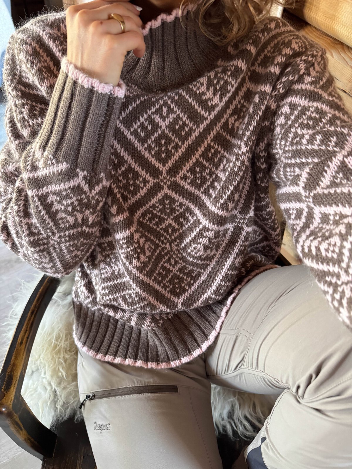 Bergans Vega Knitted Wool Jumper Women Hot Cocoa