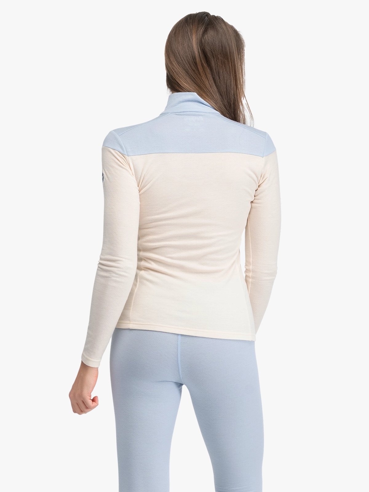 Bergans Inner:Dual Merino Half Zip Women Creme / Light Dusty Blue