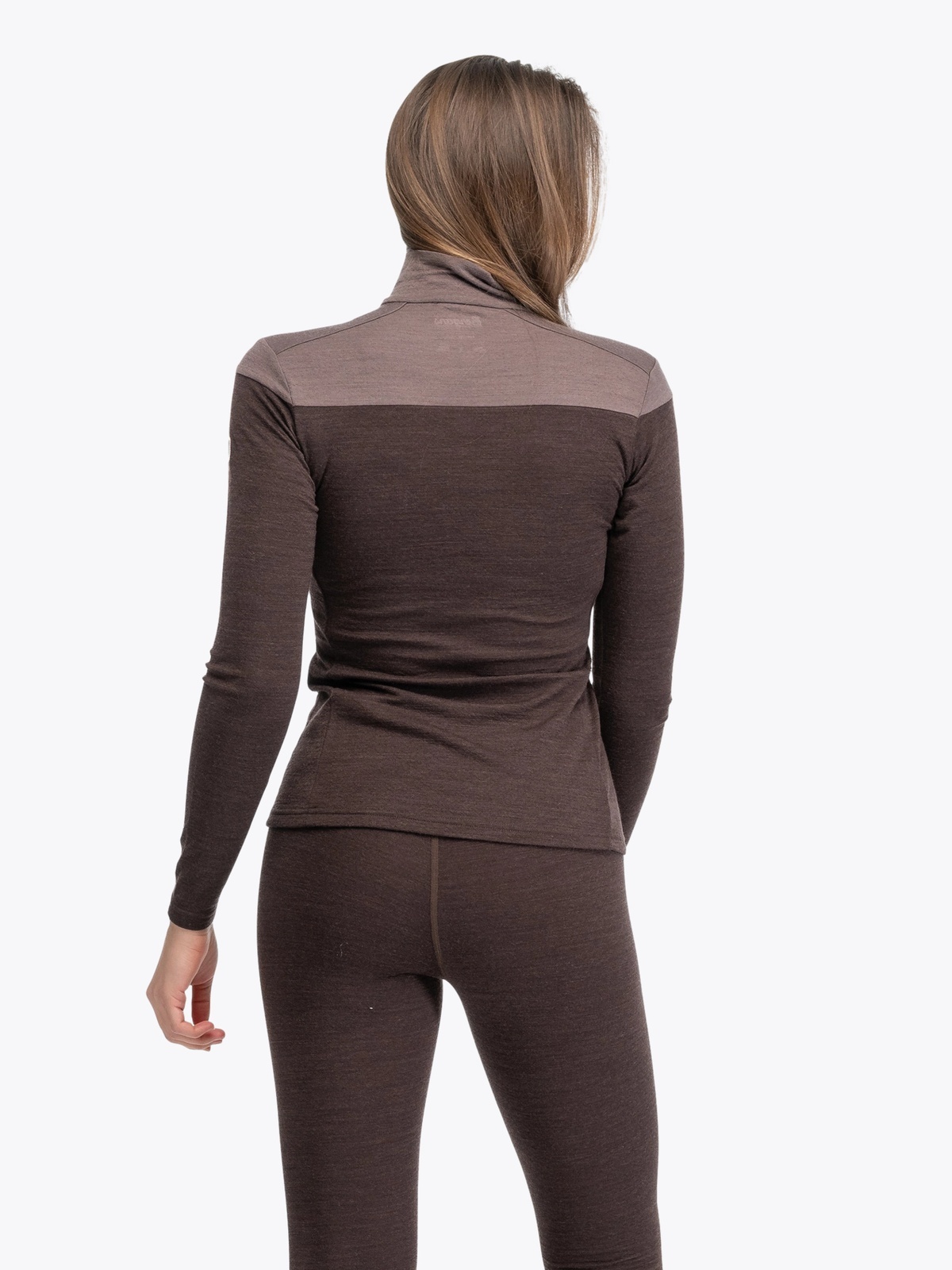 Bergans Inner:Dual Merino Half Zip Women Dark Chocolate / Hot Cocoa