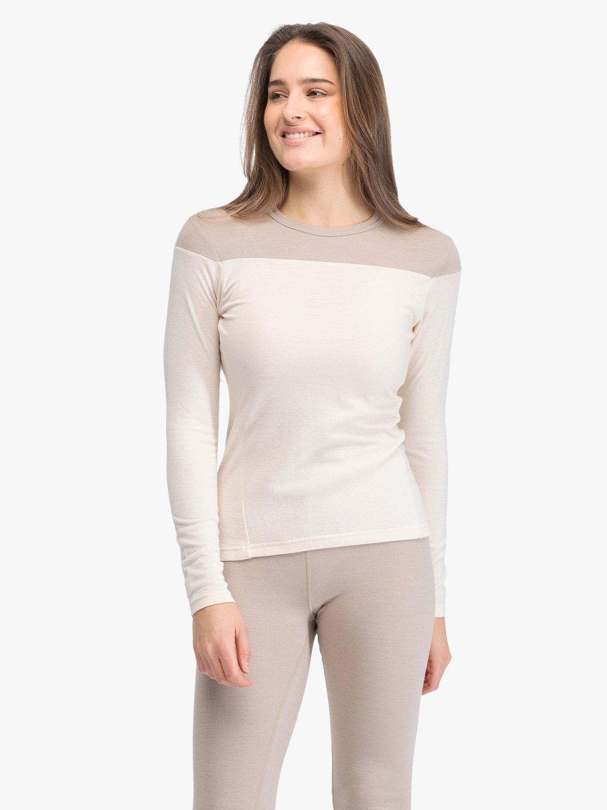 Bergans Inner:Dual Merino Long Sleeve Women Creme / Beige