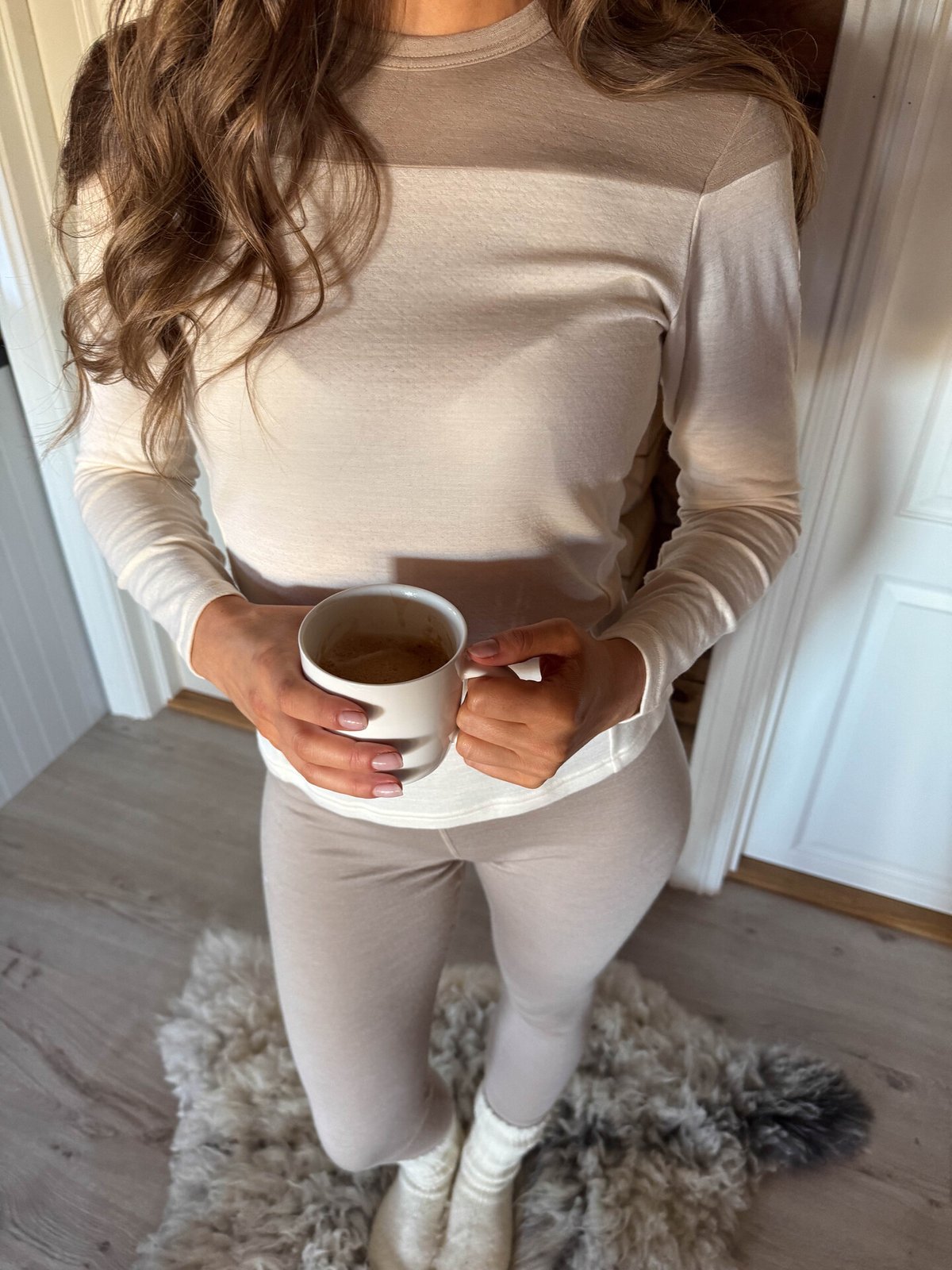 Bergans Inner:Dual Merino Long Sleeve Women Creme / Beige