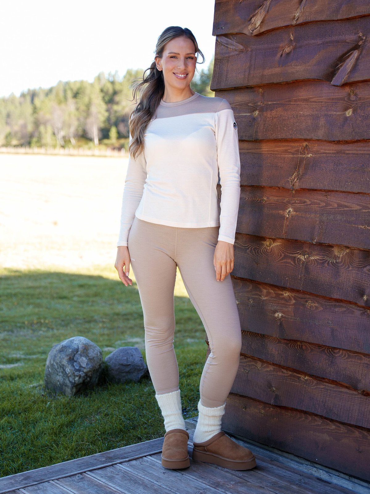 Bergans Inner:Dual Merino Long Sleeve Women Creme / Beige