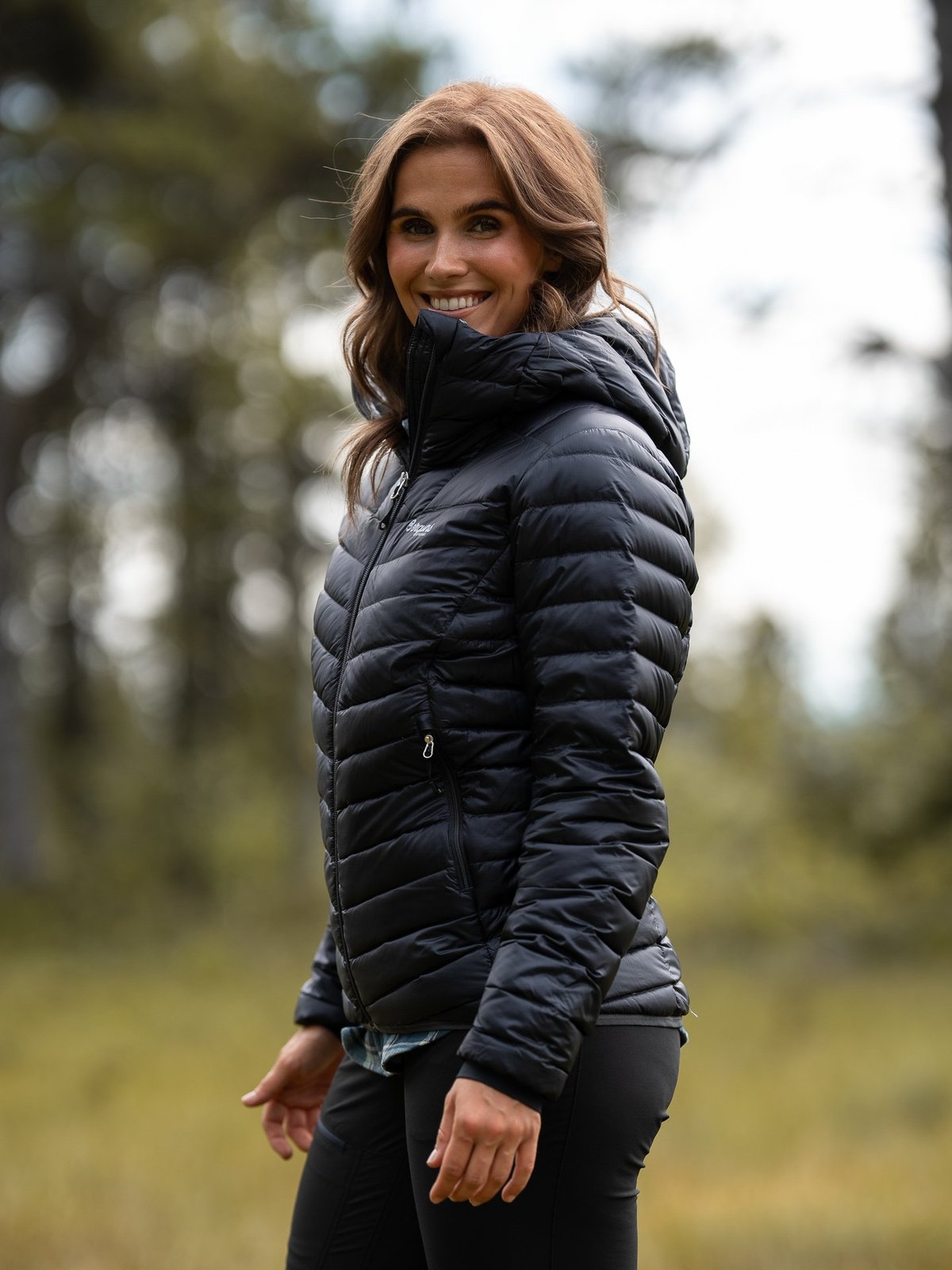 Bergans Senja Down Light Jacket w/Hood Dark Shadow Grey