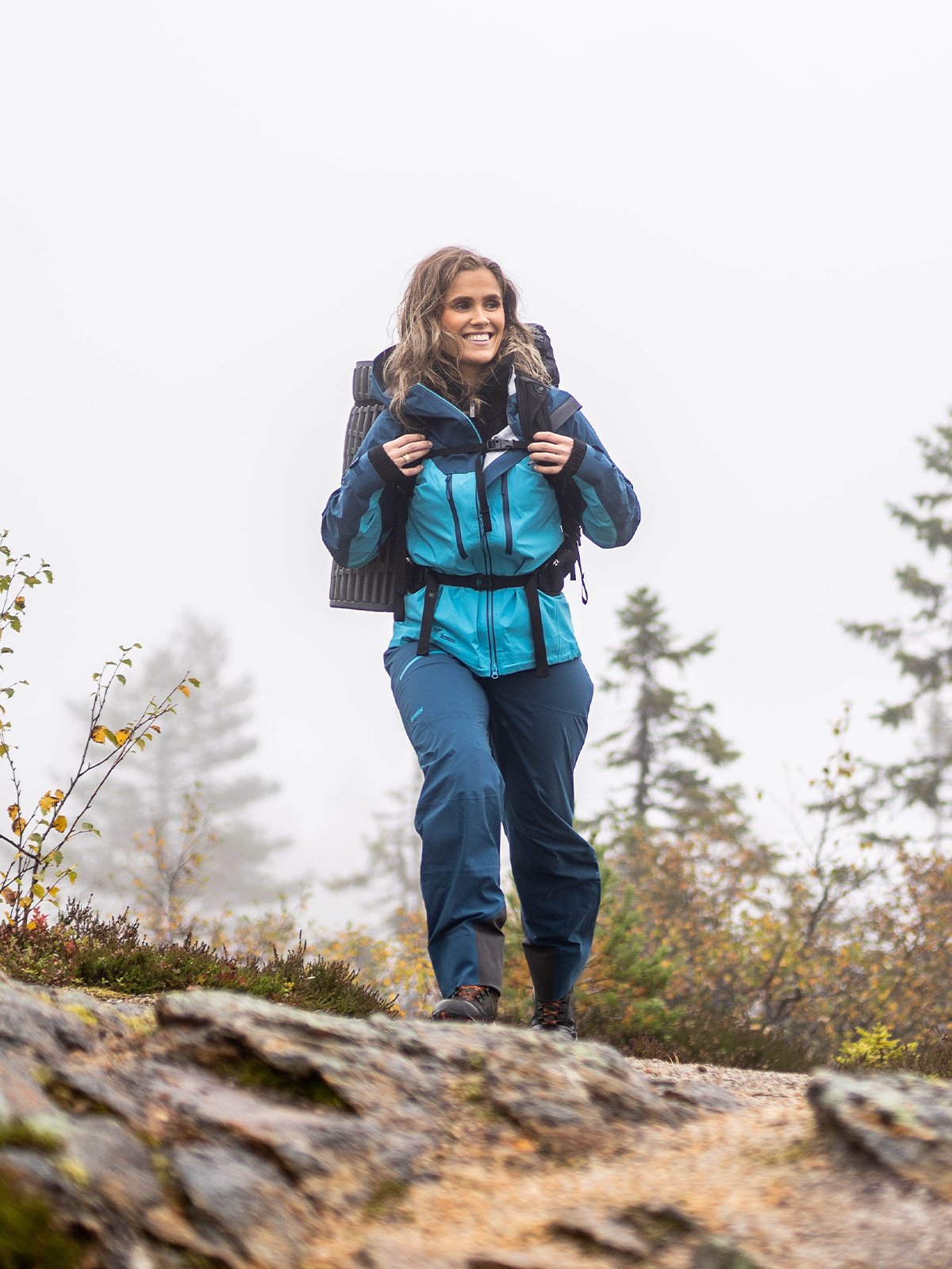 Bergans Cecilie 3L Jacket Clear Ice Blue / Deep Sea Blue