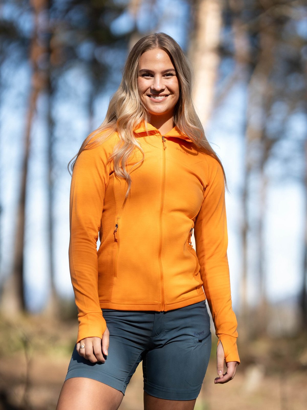 Bergans Cecilie Wool Hood Jacket Lush Yellow / Cloudberry Yellow