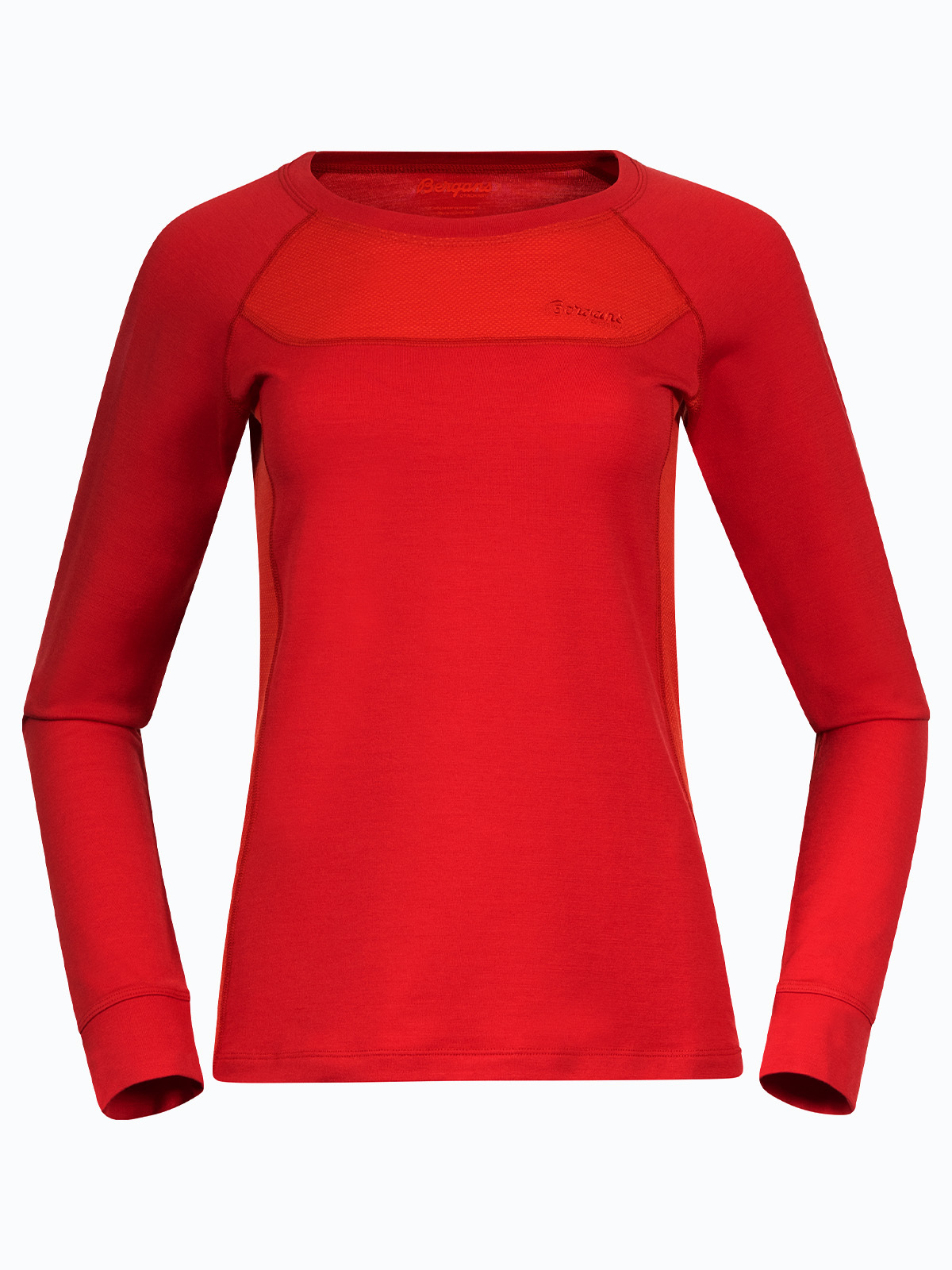 Bergans Cecilie Wool Long Sleeve Red Leaf / Energy Red
