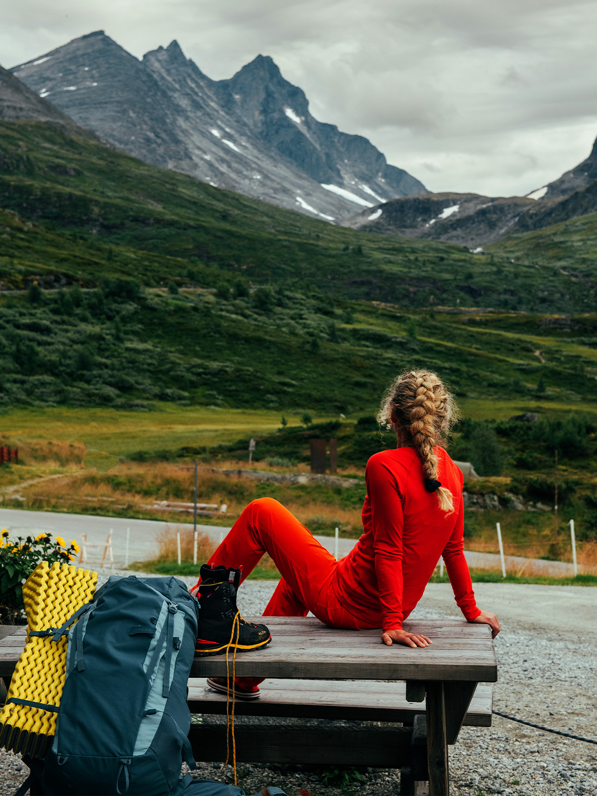 Bergans Cecilie Wool Long Sleeve Red Leaf / Energy Red