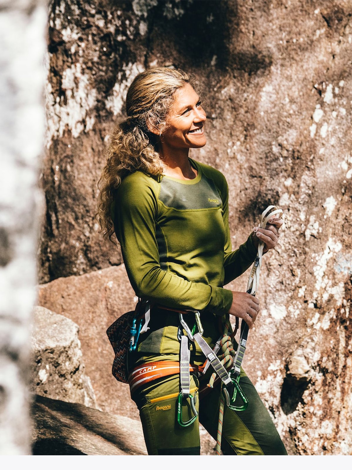 Bergans Cecilie Wool Long Sleeve Trail Green / Dark Olive Green