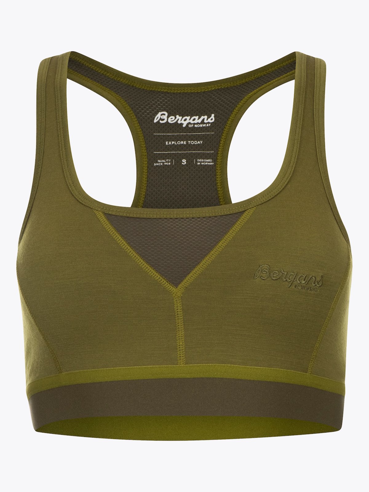 Bergans Cecilie Wool Top Trail Green / Dark Olive Green